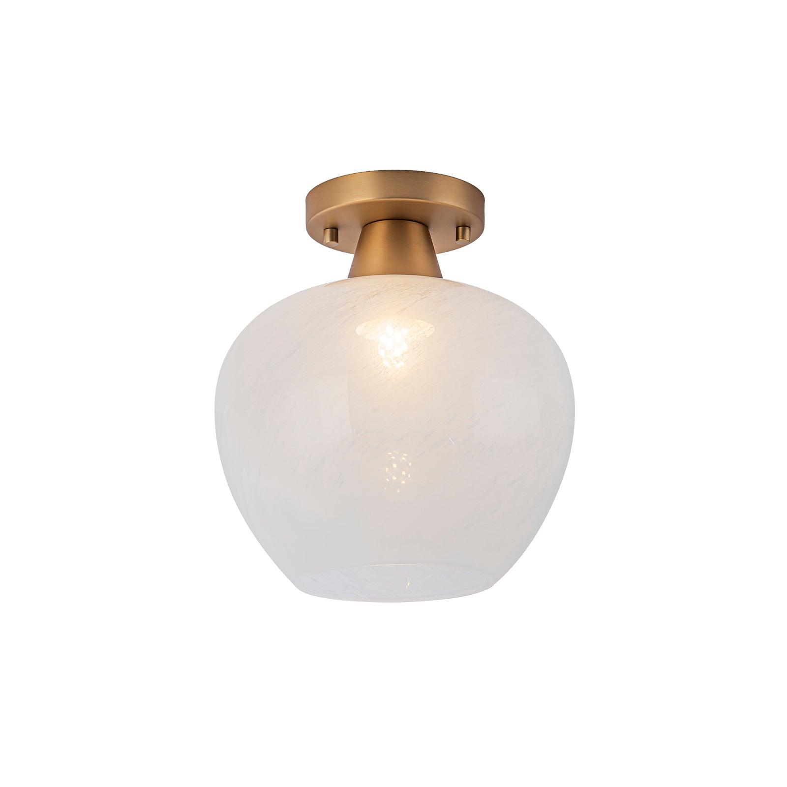 Glowlings 1-Light Modern Opal Glass Small Semi-Flush Mount Ceiling Light
