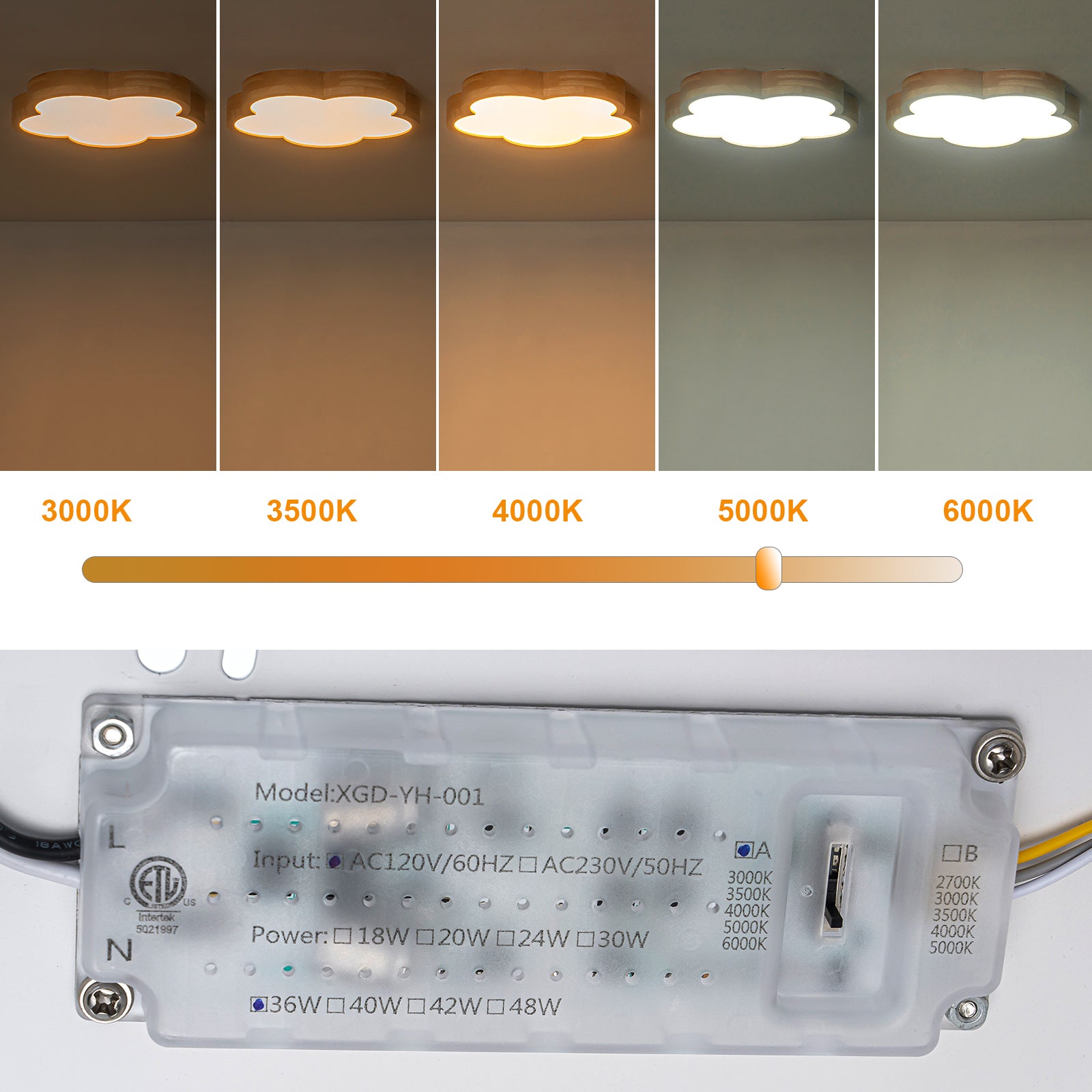 Glowlings 1-Light Modern 19"Wide Cloud-Shaped Organic Wood LED Flush Mount Ceiling Light