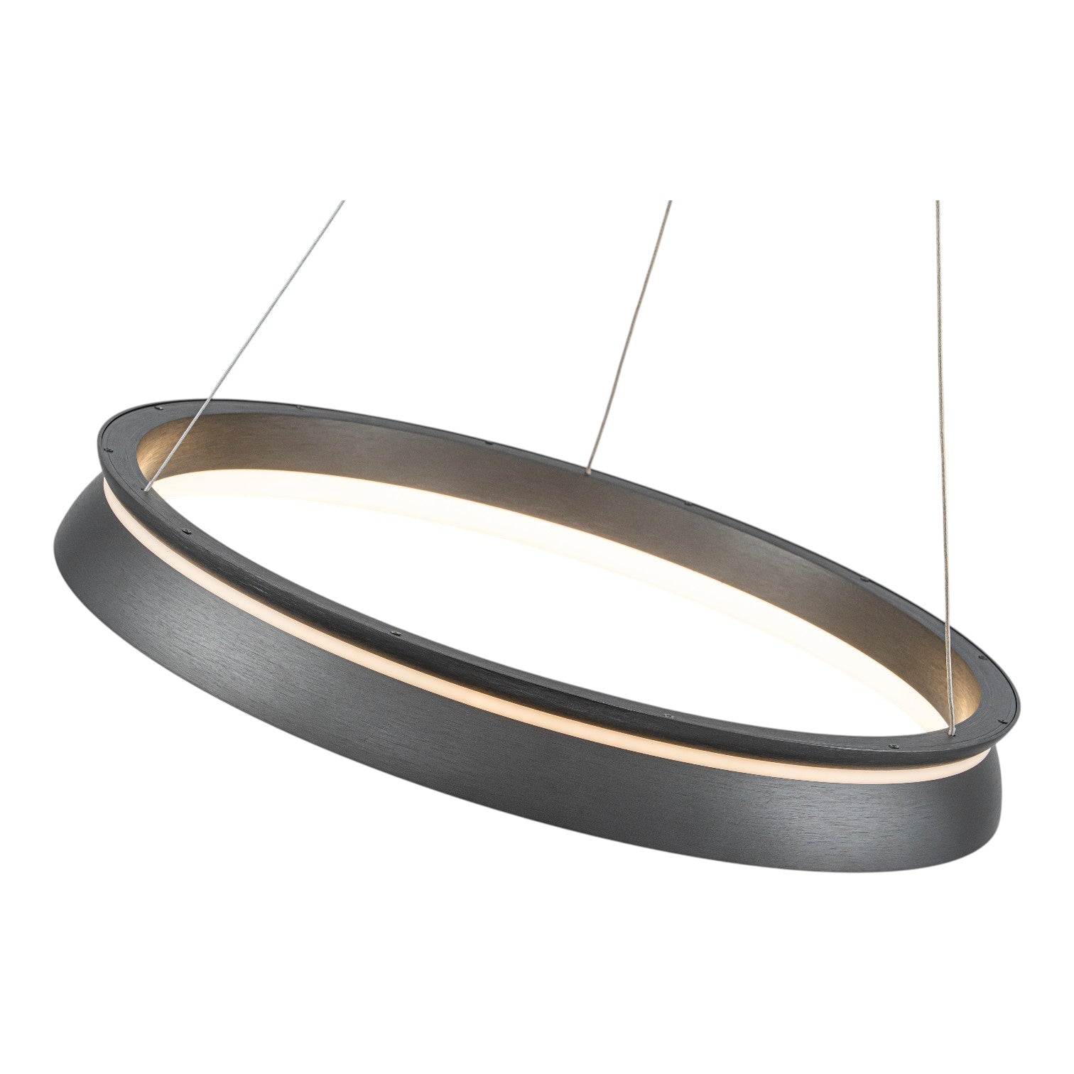 Glowlings Modern 23"Wide Dimmable Integrated LED Ring Chandelier Black Circular Pendant Light Fixture