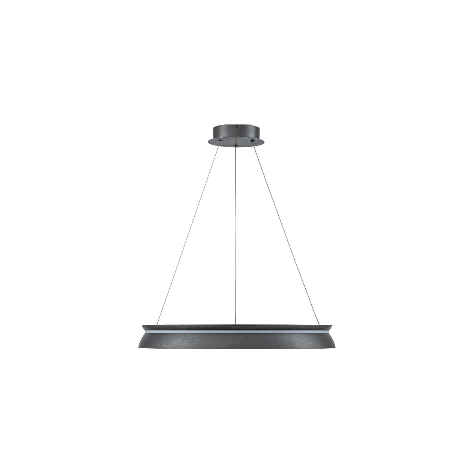 Glowlings Modern 23"Wide Dimmable Integrated LED Ring Chandelier Black Circular Pendant Light Fixture