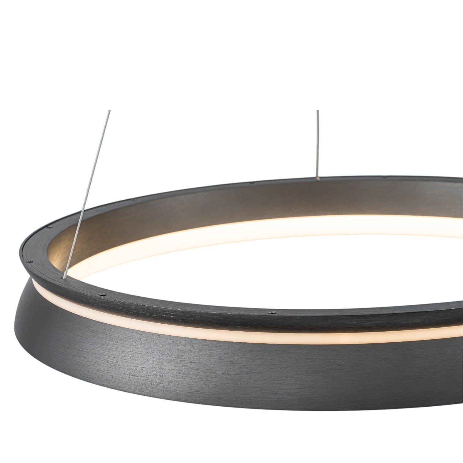 Glowlings Modern 23"Wide Dimmable Integrated LED Ring Chandelier Black Circular Pendant Light Fixture