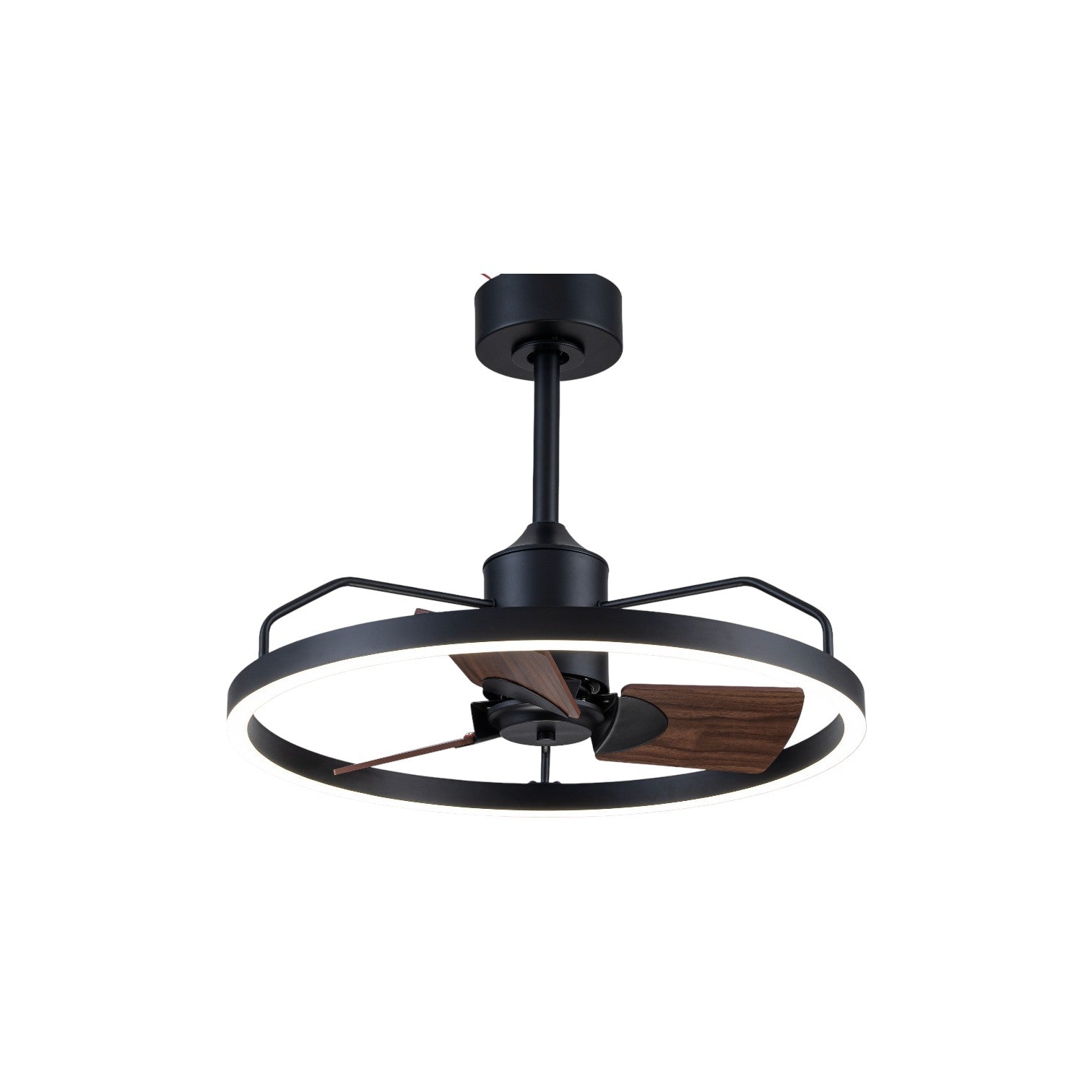 Glowlings 1-Light Modern 24"Wide Dimmable Ring LED Ceiling Fan with Light Remote Wood Blades