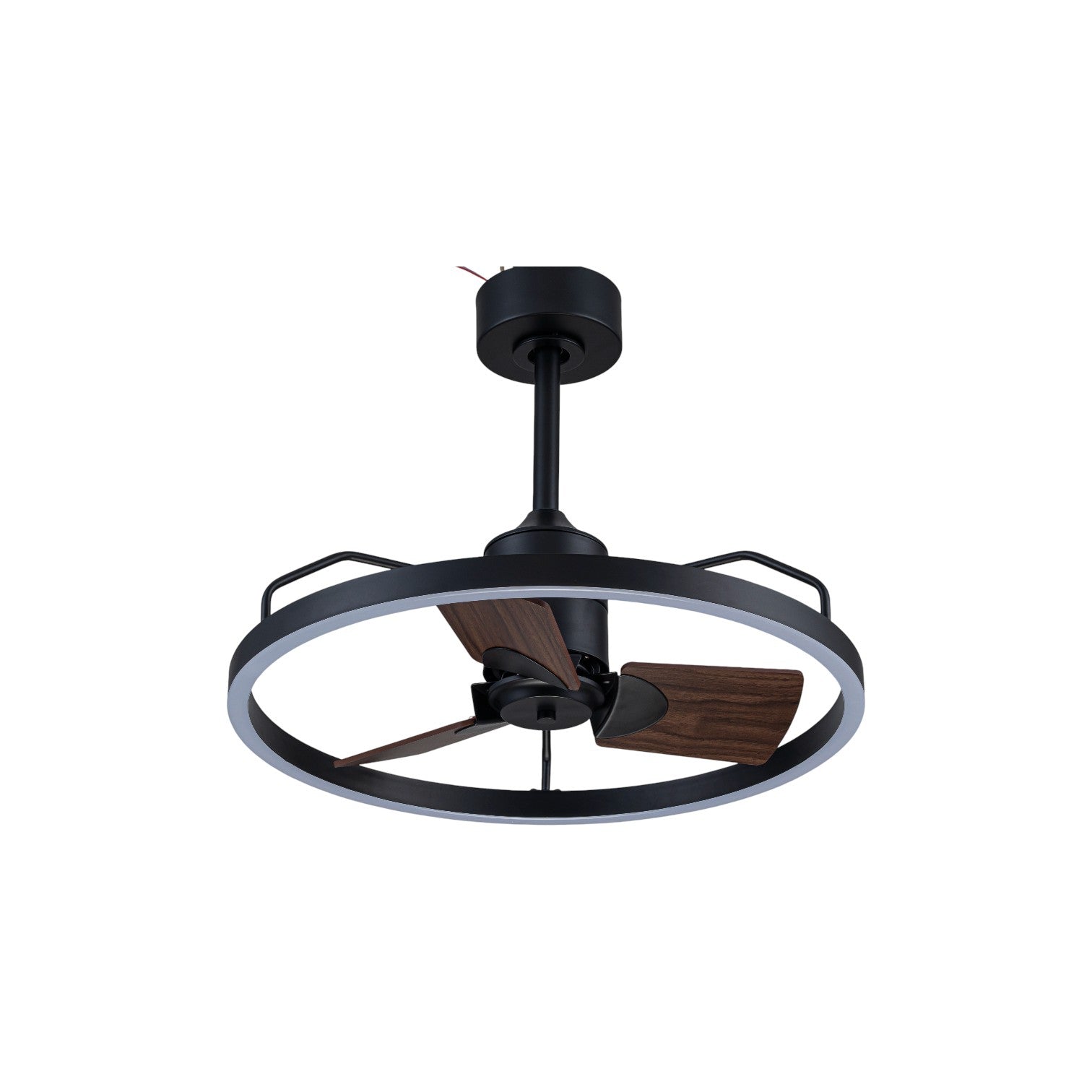 Glowlings 1-Light Modern 24"Wide Dimmable Ring LED Ceiling Fan with Light Remote Wood Blades