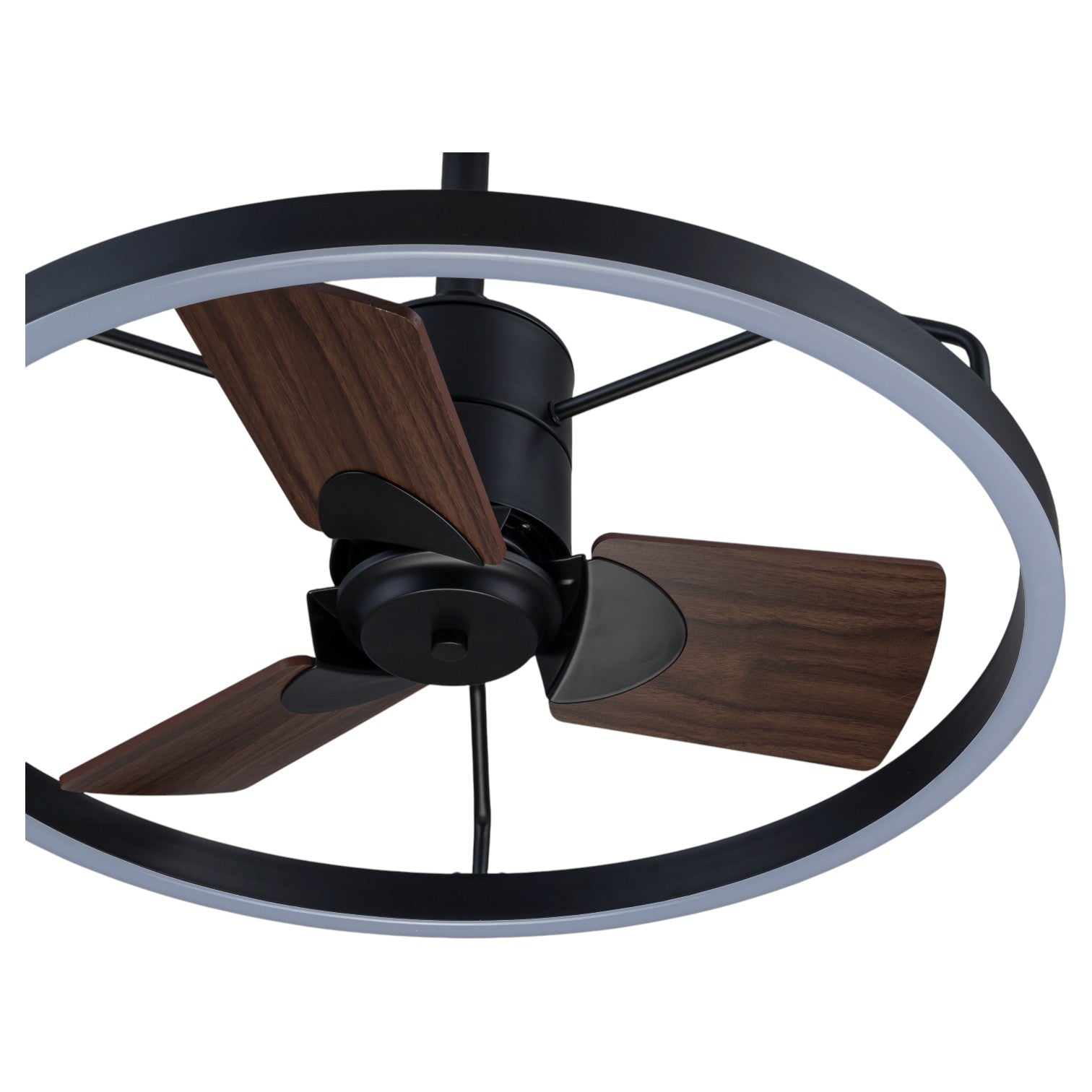 Glowlings 1-Light Modern 24"Wide Dimmable Ring LED Ceiling Fan with Light Remote Wood Blades