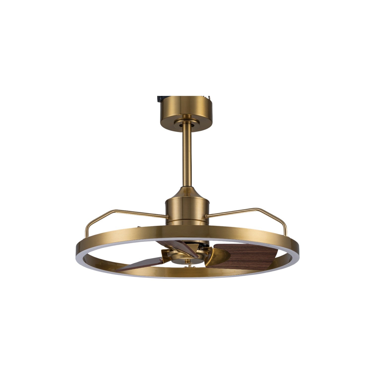 Glowlings 1-Light Modern 24"Wide Dimmable Ring LED Ceiling Fan with Light Remote Wood Blades