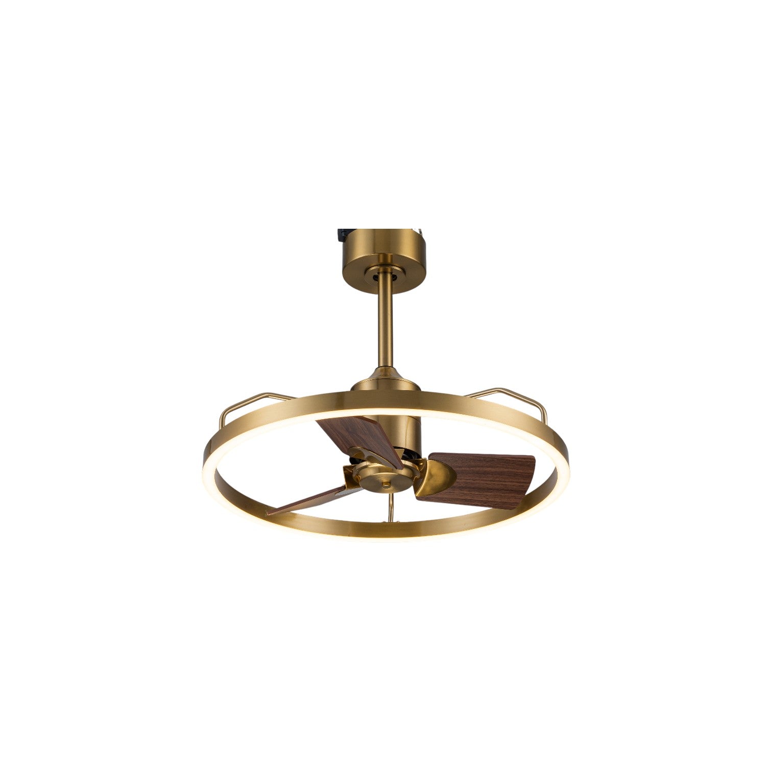 Glowlings 1-Light Modern 24"Wide Dimmable Ring LED Ceiling Fan with Light Remote Wood Blades