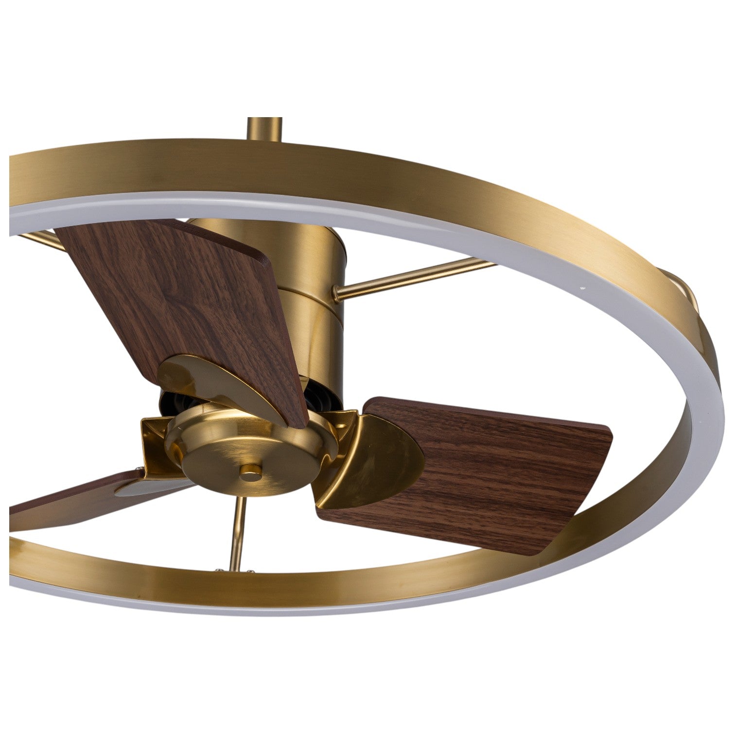 Glowlings 1-Light Modern 24"Wide Dimmable Ring LED Ceiling Fan with Light Remote Wood Blades