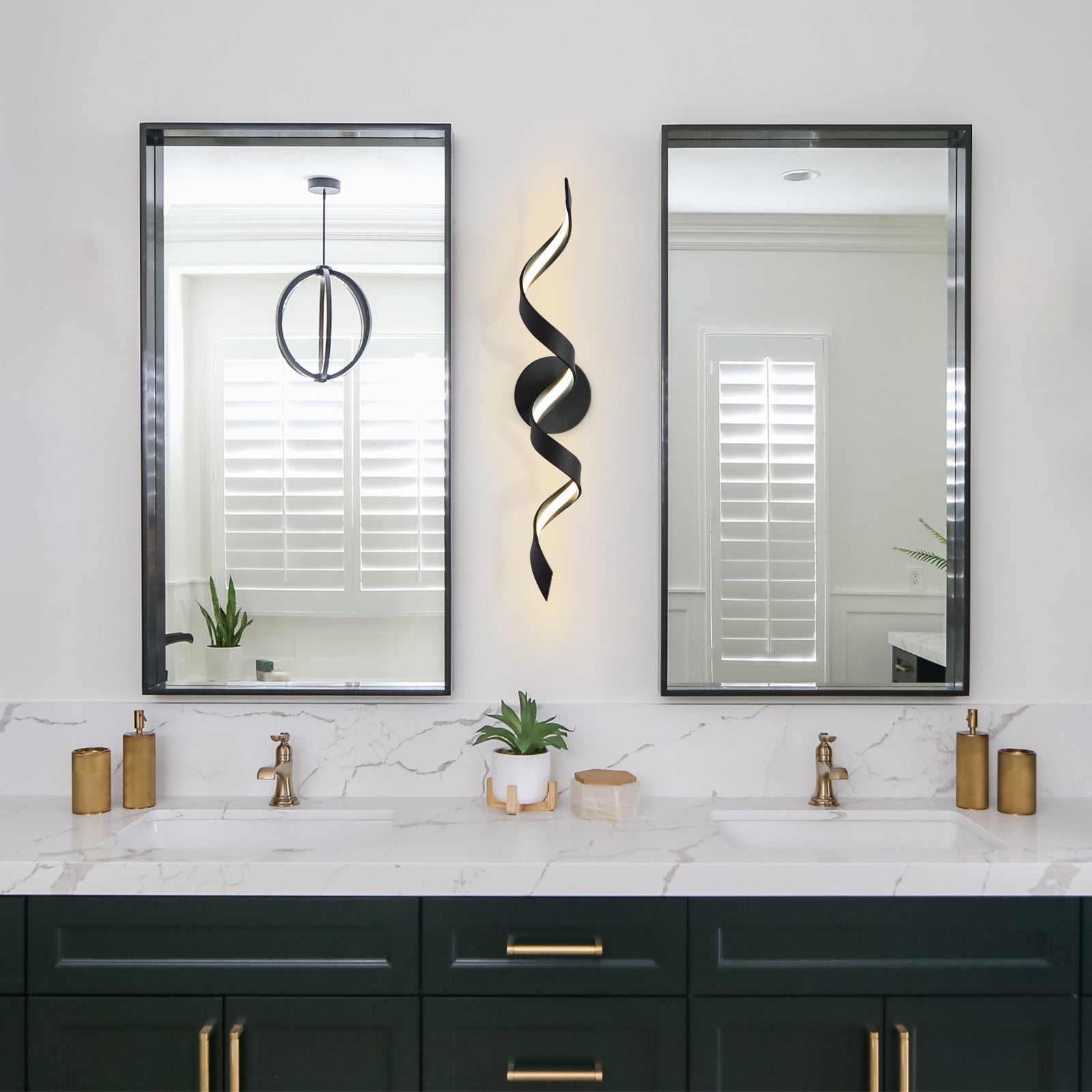 Glowlings 1-Light Modern Dimmable Spiral Design LED Vanity Light for Bathroom Living Room