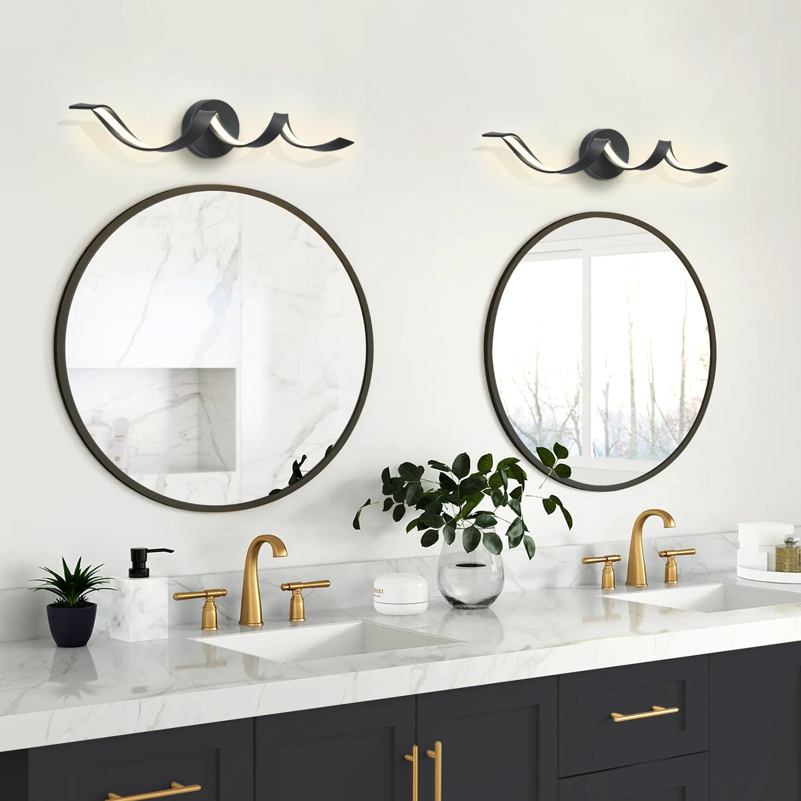 Glowlings 1-Light Modern Dimmable Spiral Design LED Vanity Light for Bathroom Living Room