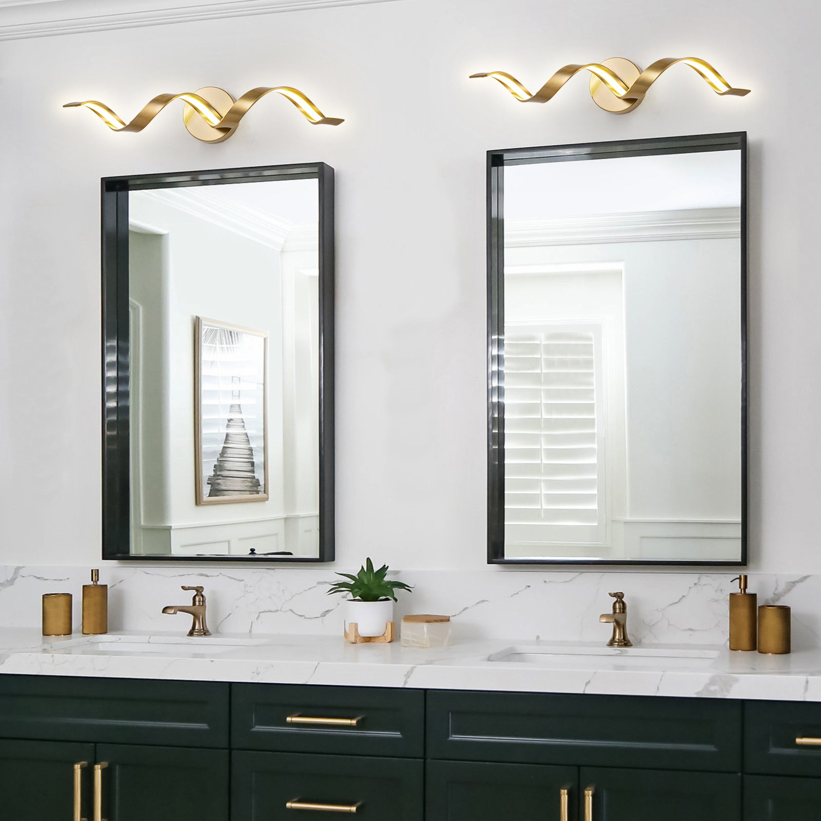 Glowlings 1-Light Modern Dimmable Spiral Design LED Vanity Light for Bathroom Living Room