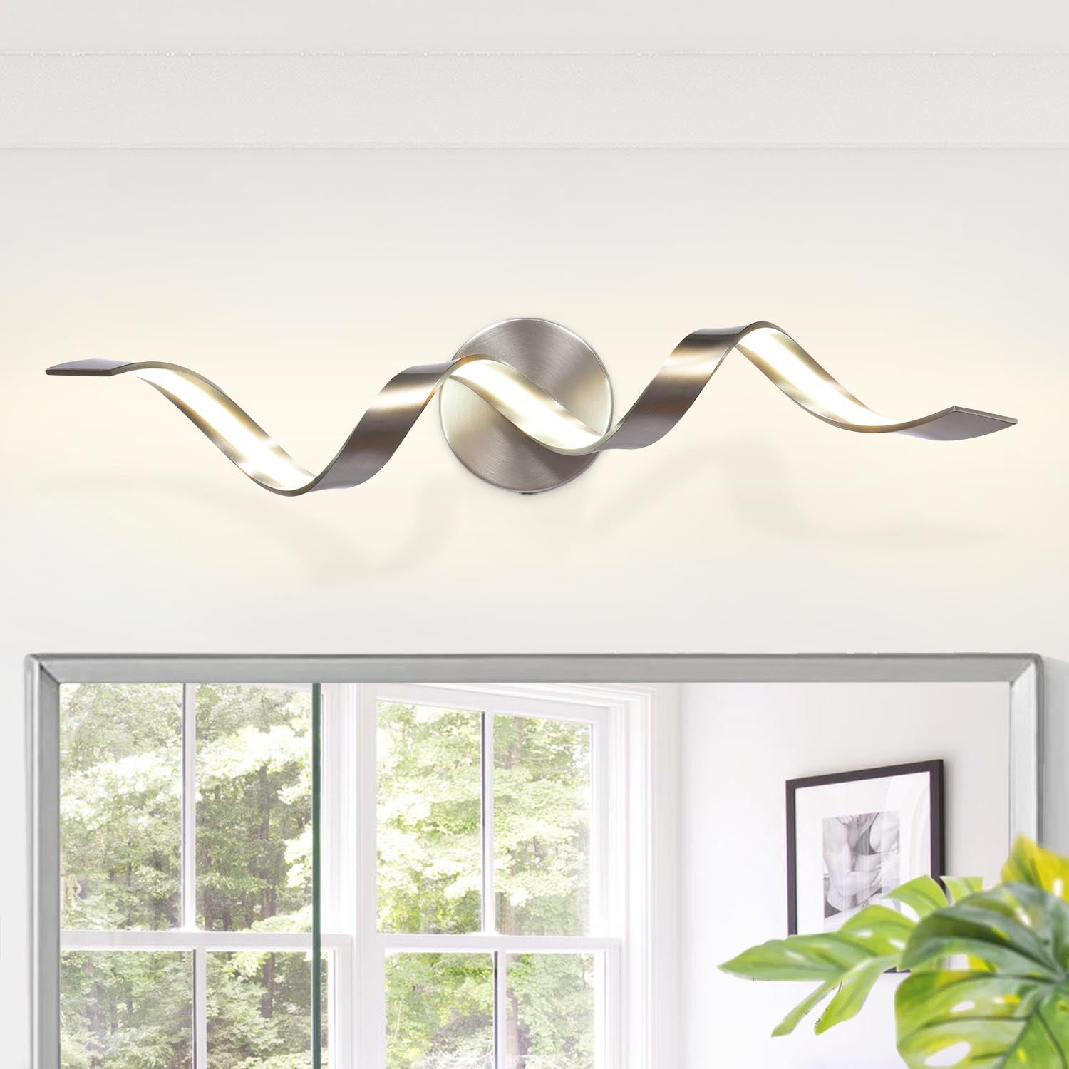 Glowlings 1-Light Modern Dimmable Spiral Design LED Vanity Light for Bathroom Living Room
