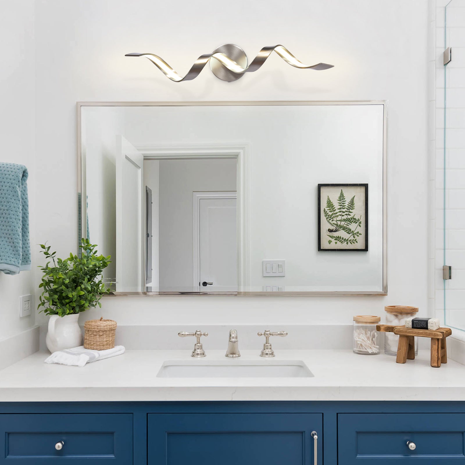 Glowlings 1-Light Modern Dimmable Spiral Design LED Vanity Light for Bathroom Living Room