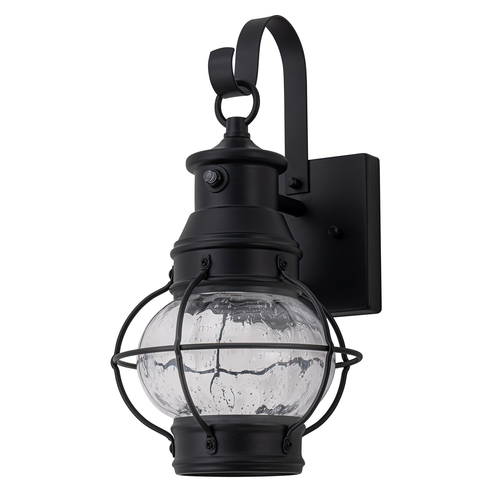 Glowlings 1-flammige, moderne 14" hohe LED-Außenwandleuchte mit gesätem Glas von der Dämmerung bis zum Morgengrauen