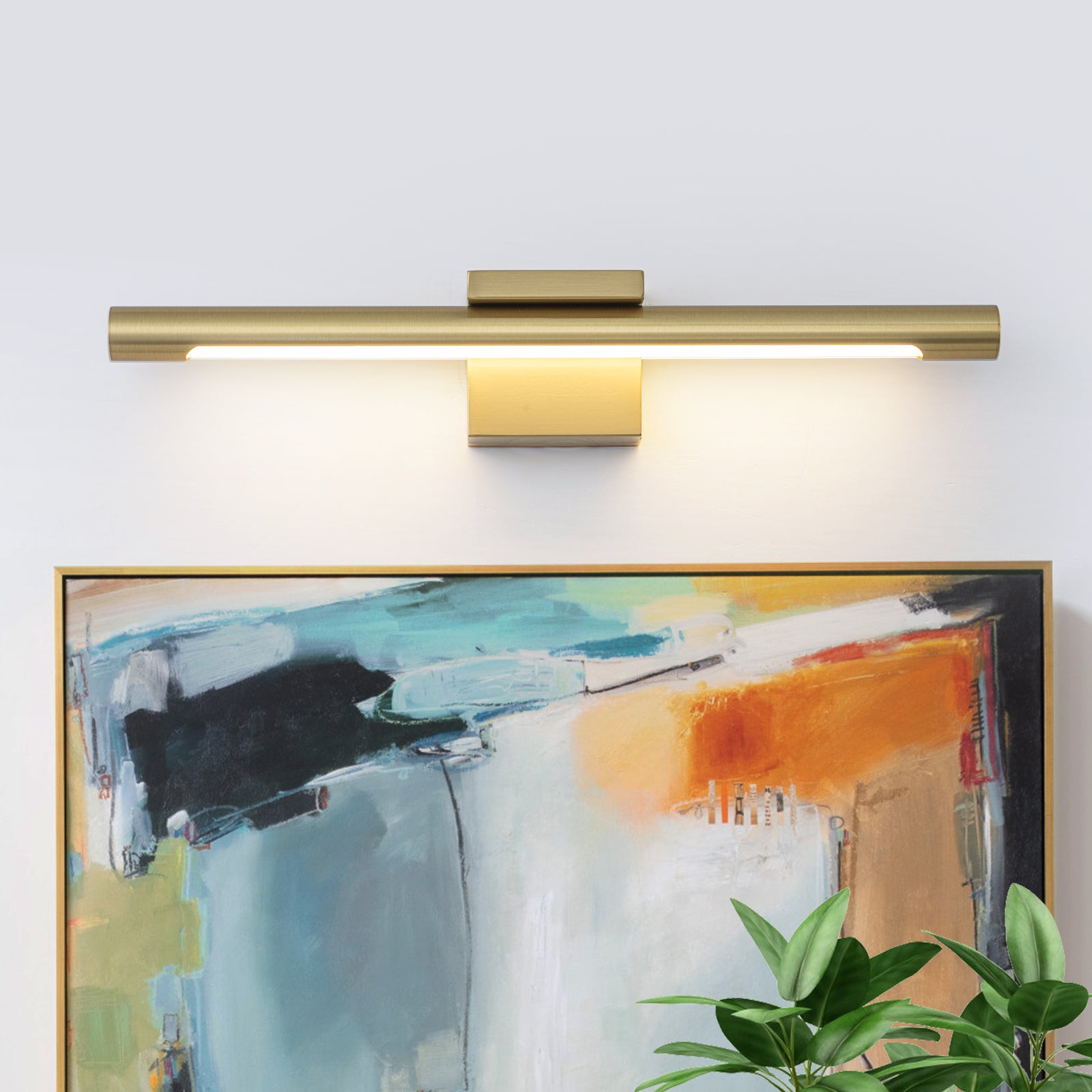 Glowlings 1-Light Modern 24"Wide Gold Copper LED Wall Sconce Picture Light