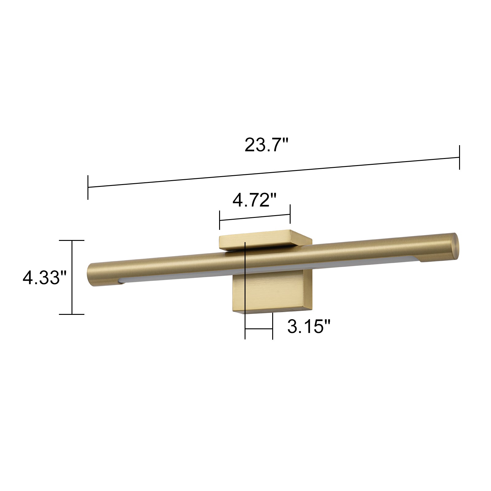 Glowlings 1-Light Modern 24"Wide Gold Copper LED Wall Sconce Picture Light