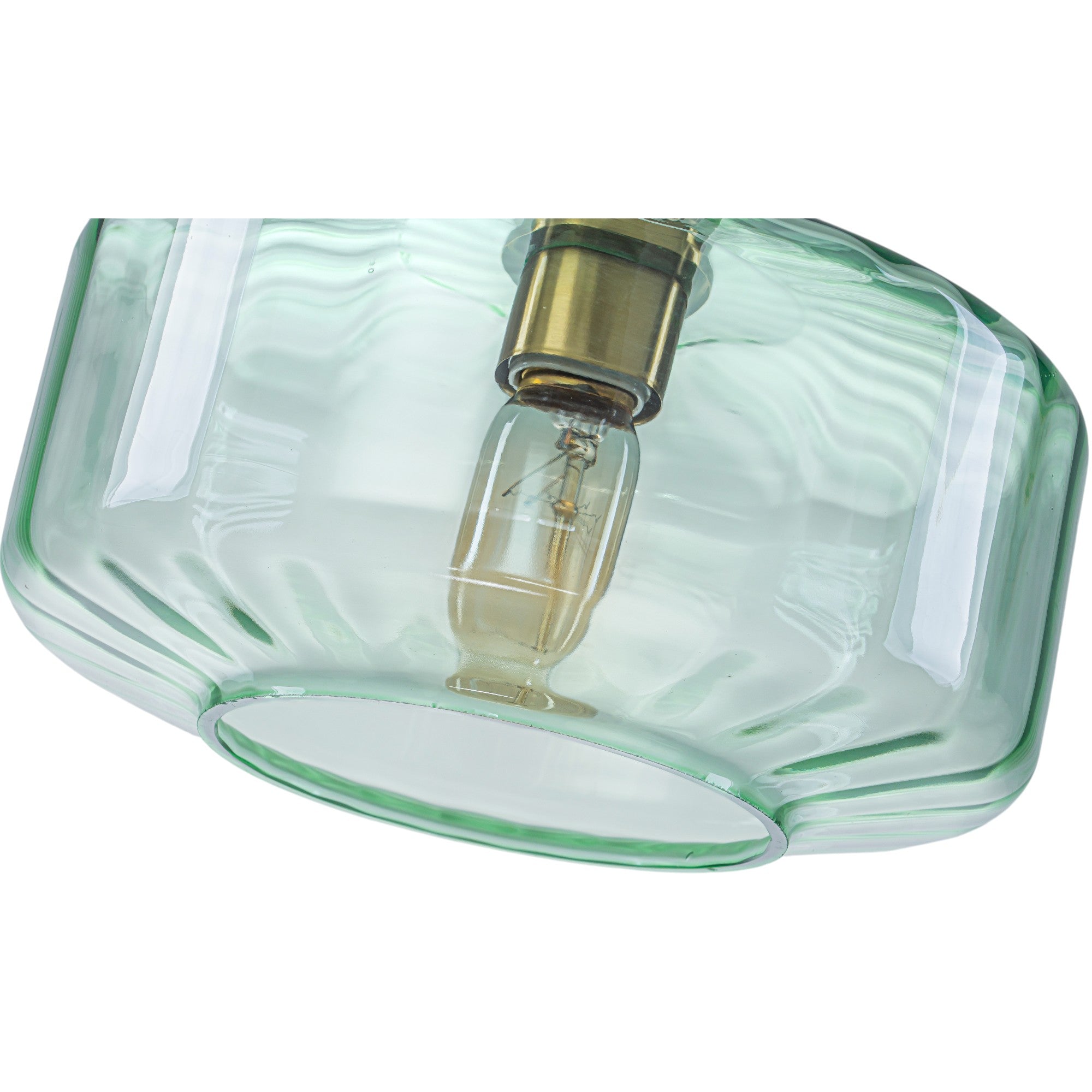 Glowlings 1-Light Modern 11"Wide Green Ribbed Glass Lantern Pendant Light Island Light