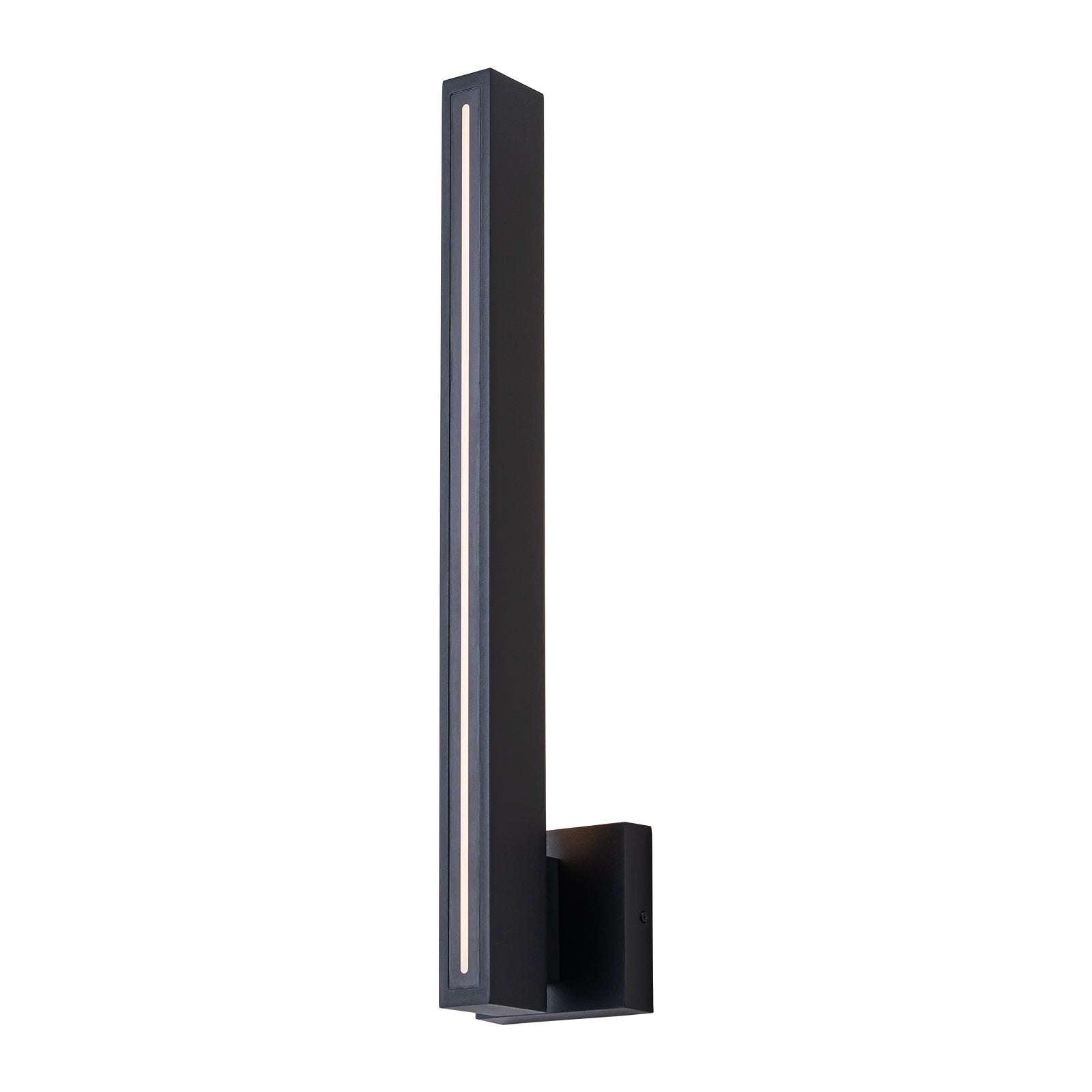 Glowlings 1-Light Modern 24"High Linear Black LED Outdoor Wall Sconce, IP54 Waterproof Exterior Lights for House