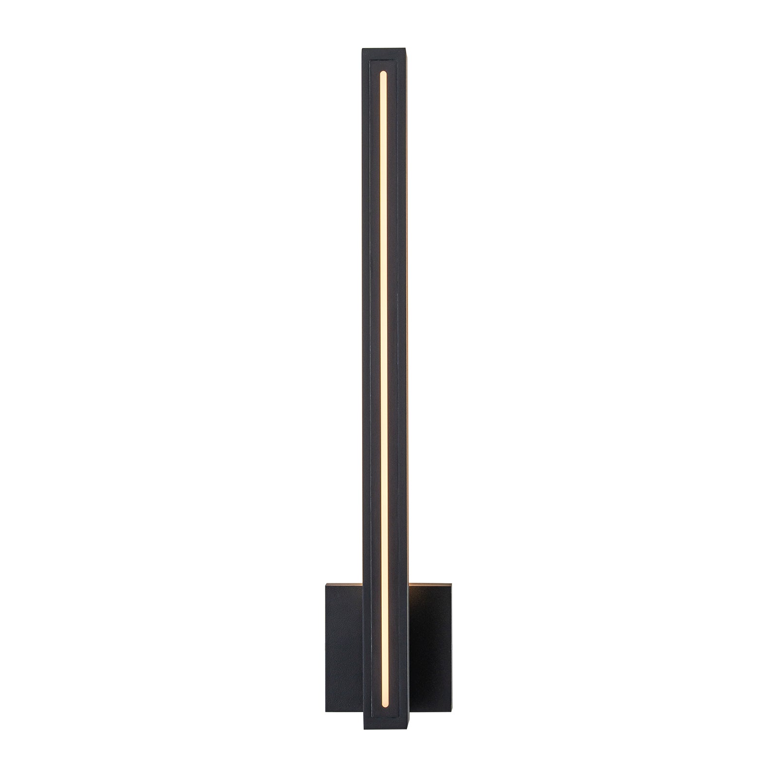 Glowlings 1-Light Modern 24"High Linear Black LED Outdoor Wall Sconce, IP54 Waterproof Exterior Lights for House