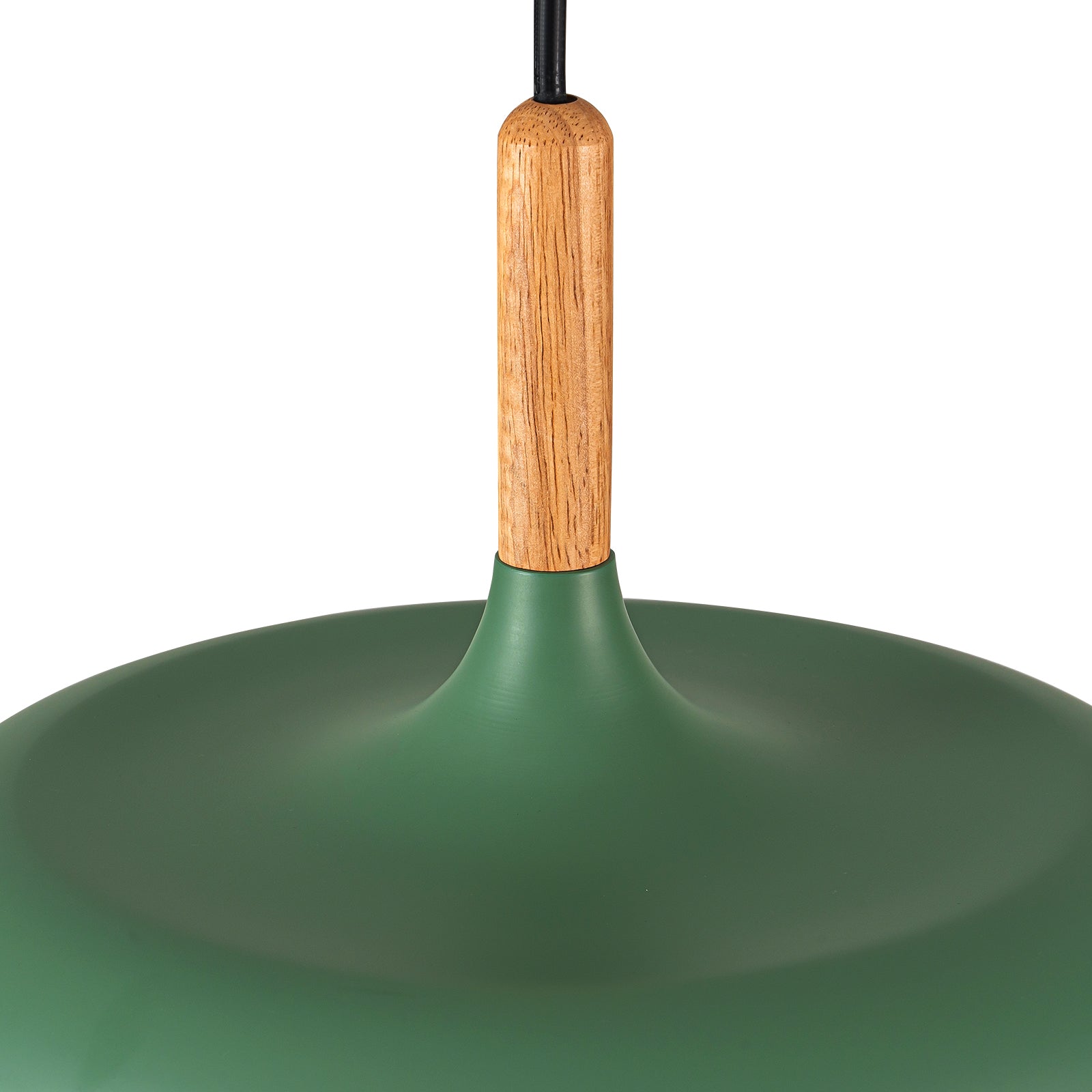 Glowlings 1-Light Modern 13"Wide Macaron Green Wood Dome Pendant Light