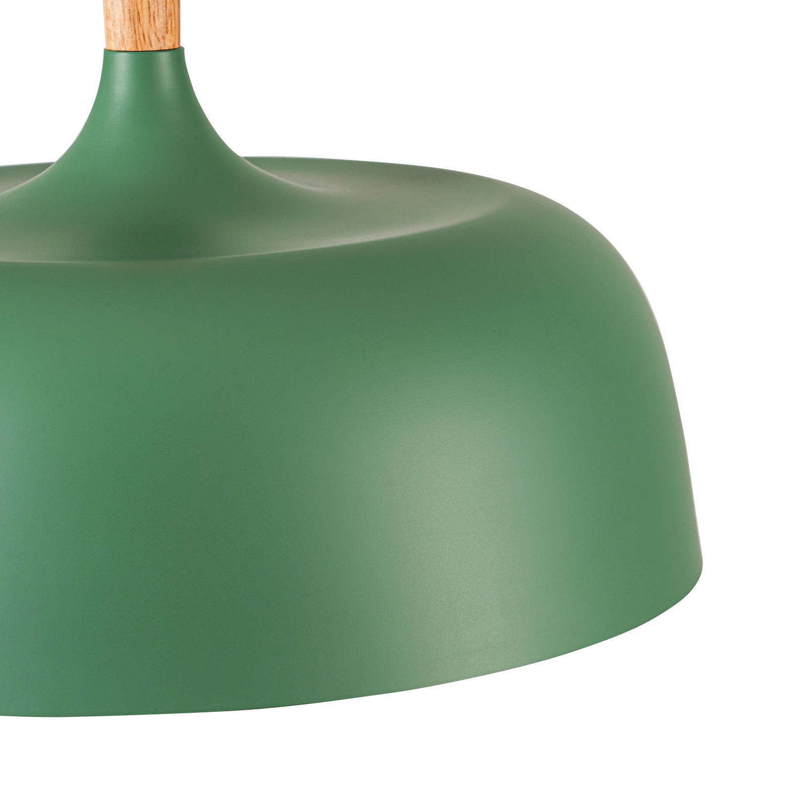 Glowlings 1-Light Modern 13"Wide Macaron Green Wood Dome Pendant Light
