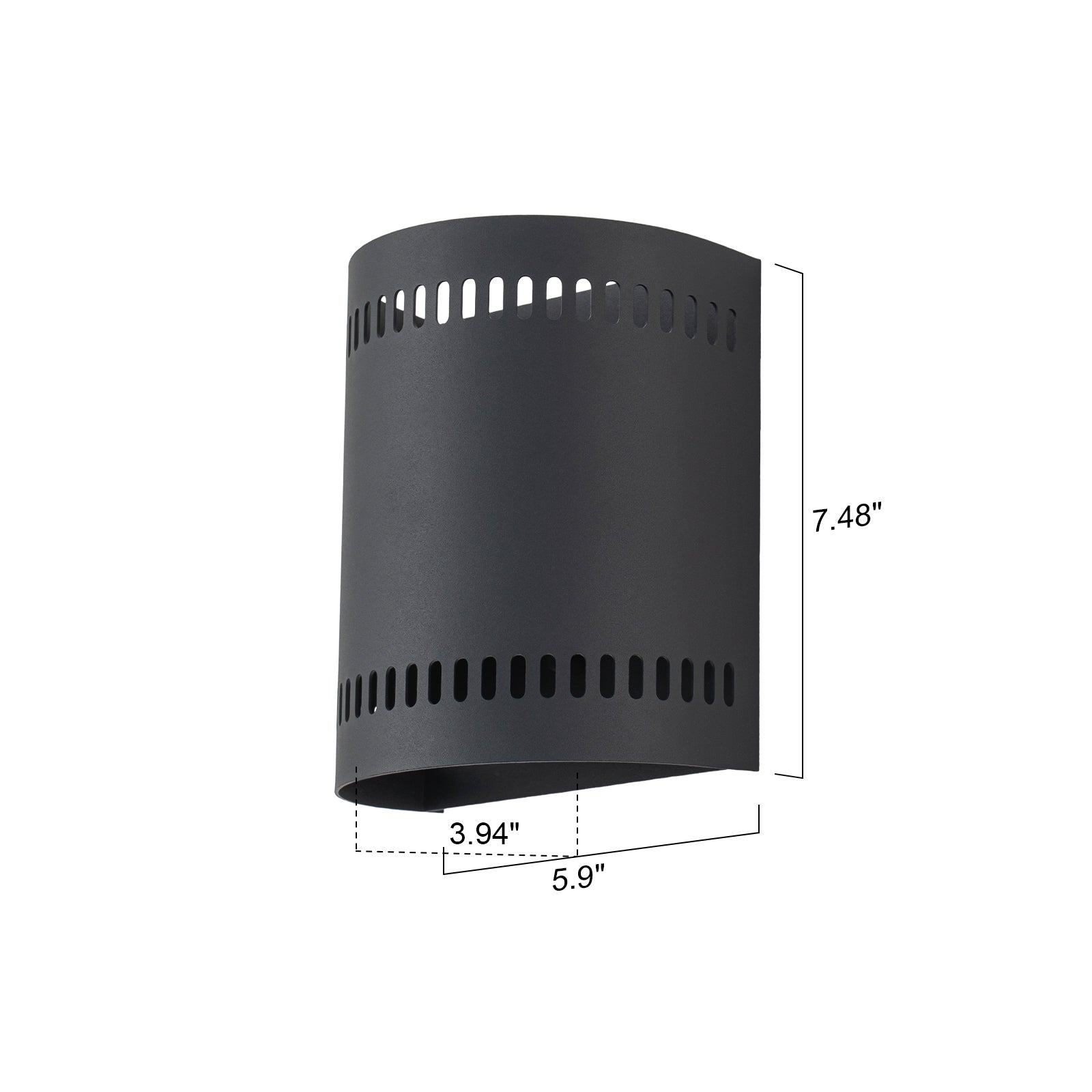 Glowlings 1-Light Modern 7"High IP56 Matte Black Cylinder Punched Hole Outdoor LED Wall Sconce