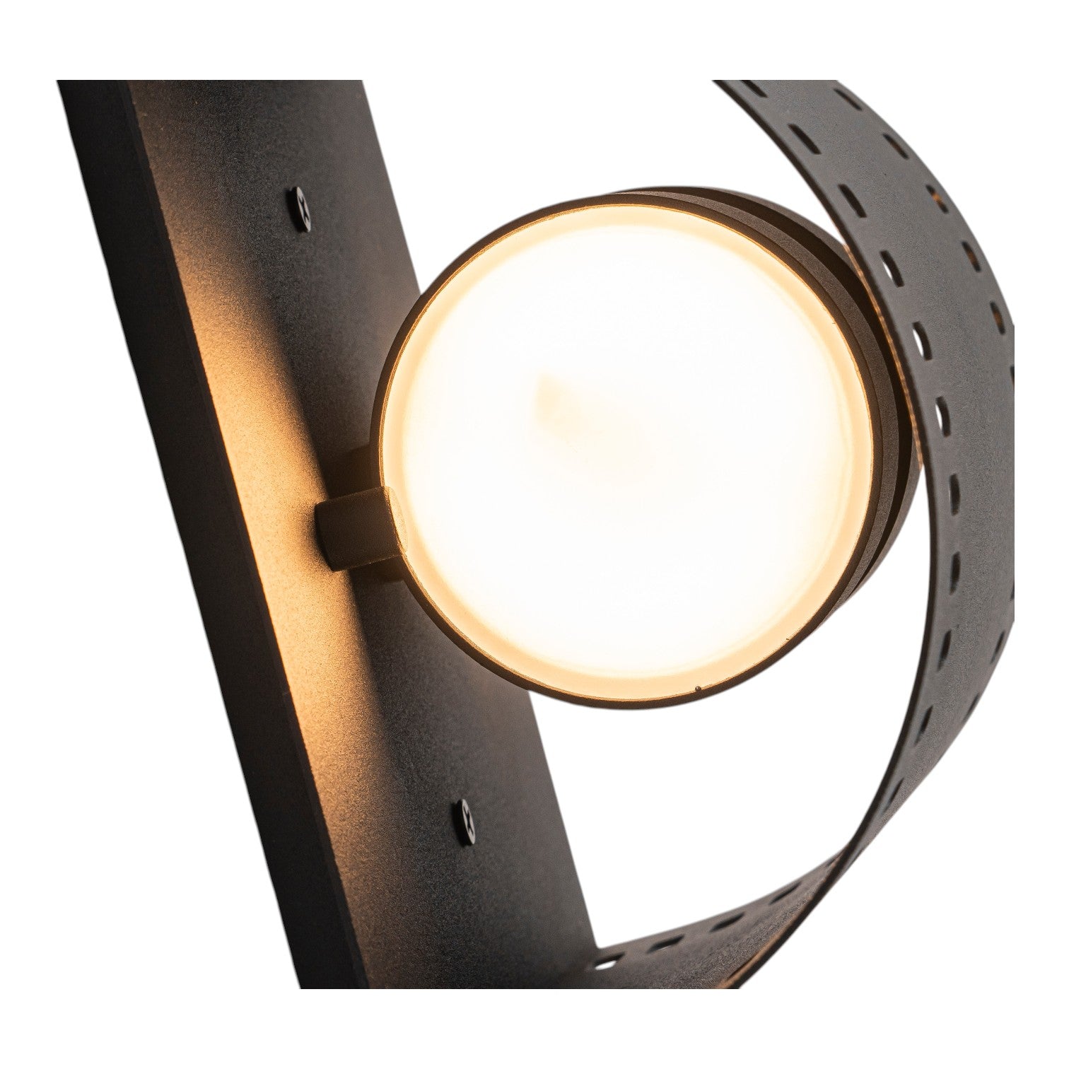 Glowlings 1-Light Modern 7"High IP56 Matte Black Cylinder Punched Hole Outdoor LED Wall Sconce