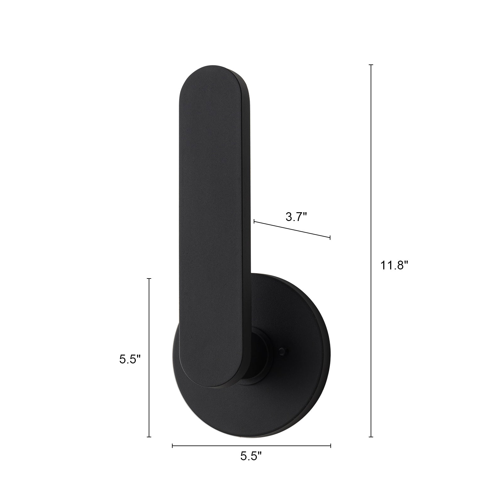 Glowlings 1-flammige, moderne, 30,5 cm hohe, IP54-mattschwarze integrierte LED-Wandleuchte für den Außenbereich
