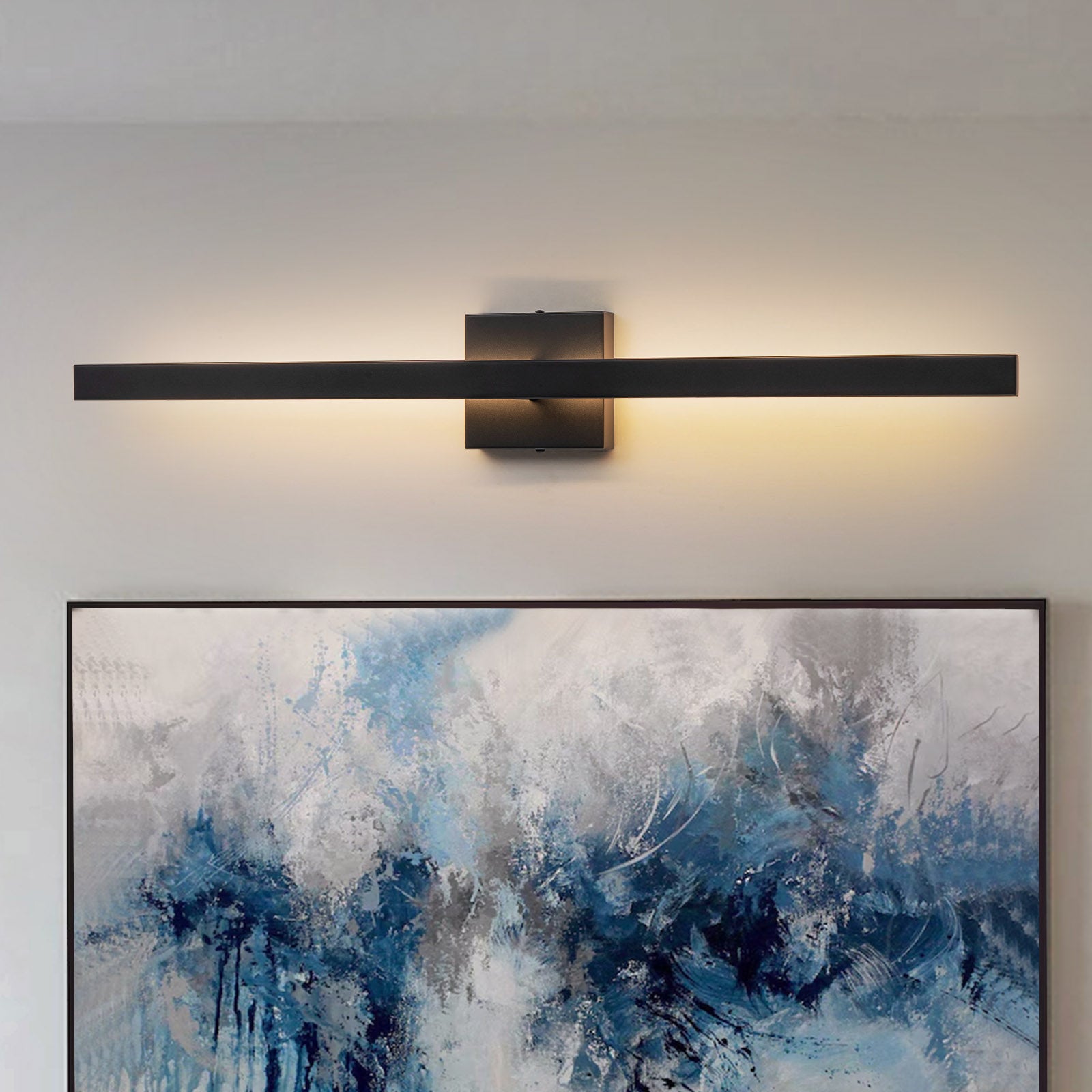Glowlings 1-flammig, modern, 81,3 cm hoch, IP54, mattschwarz, LED-Wandleuchte für den Innen- und Außenbereich, Bilderleuchte