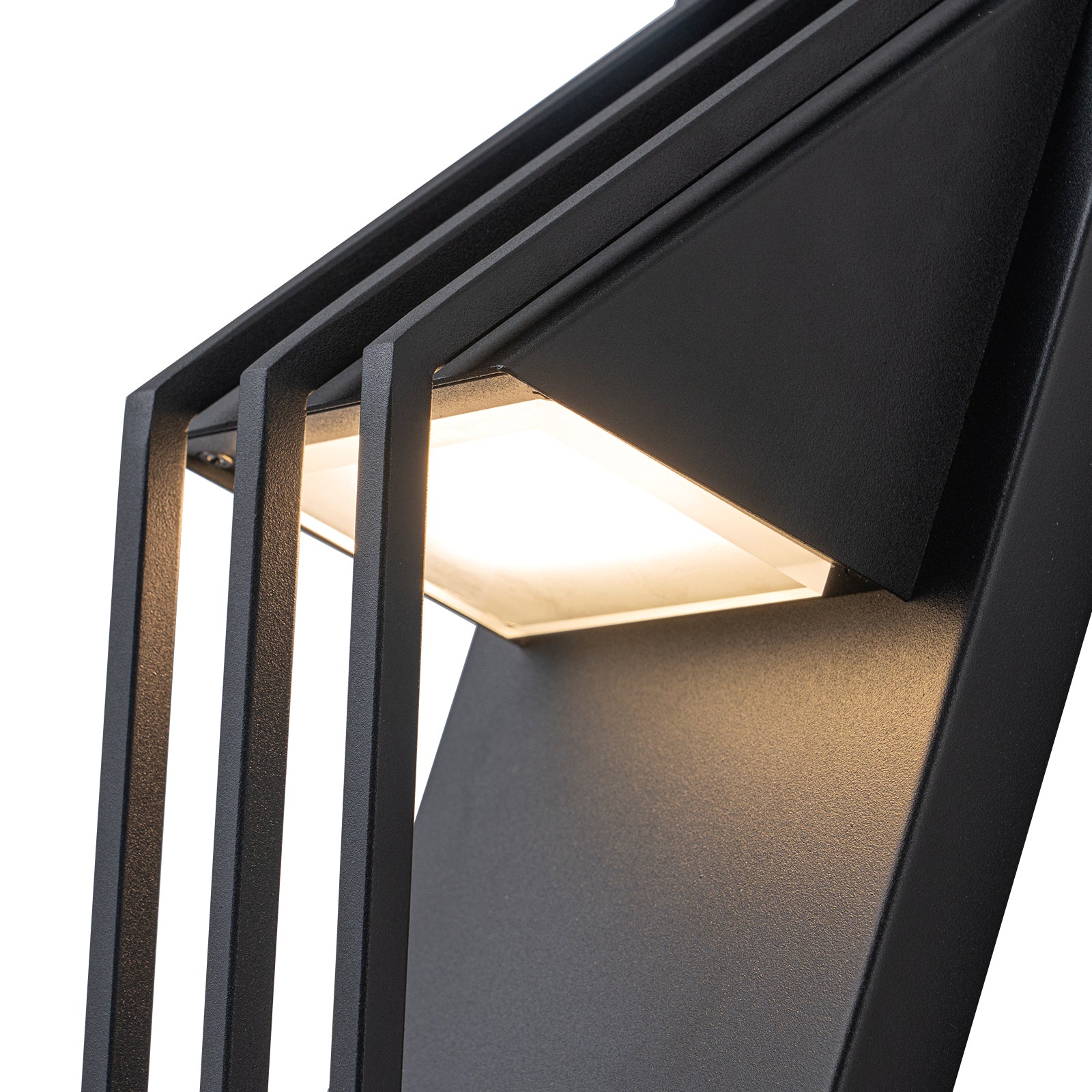 Glowlings 1-Light Modern 18"High Matte Black IP54 Rectangle LED Outdoor Wall Sconce