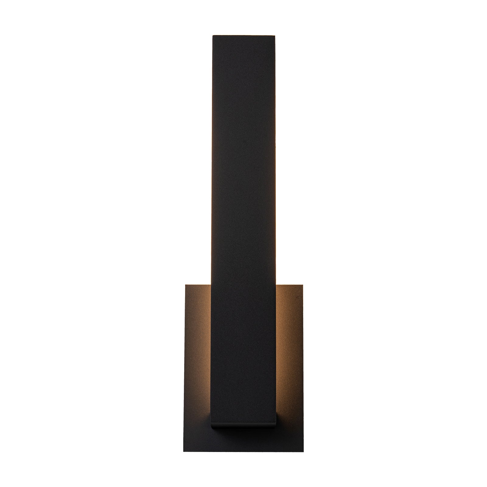 Glowlings 1-flammige, moderne, rechteckige, mattschwarze LED-Wandleuchte für den Außenbereich