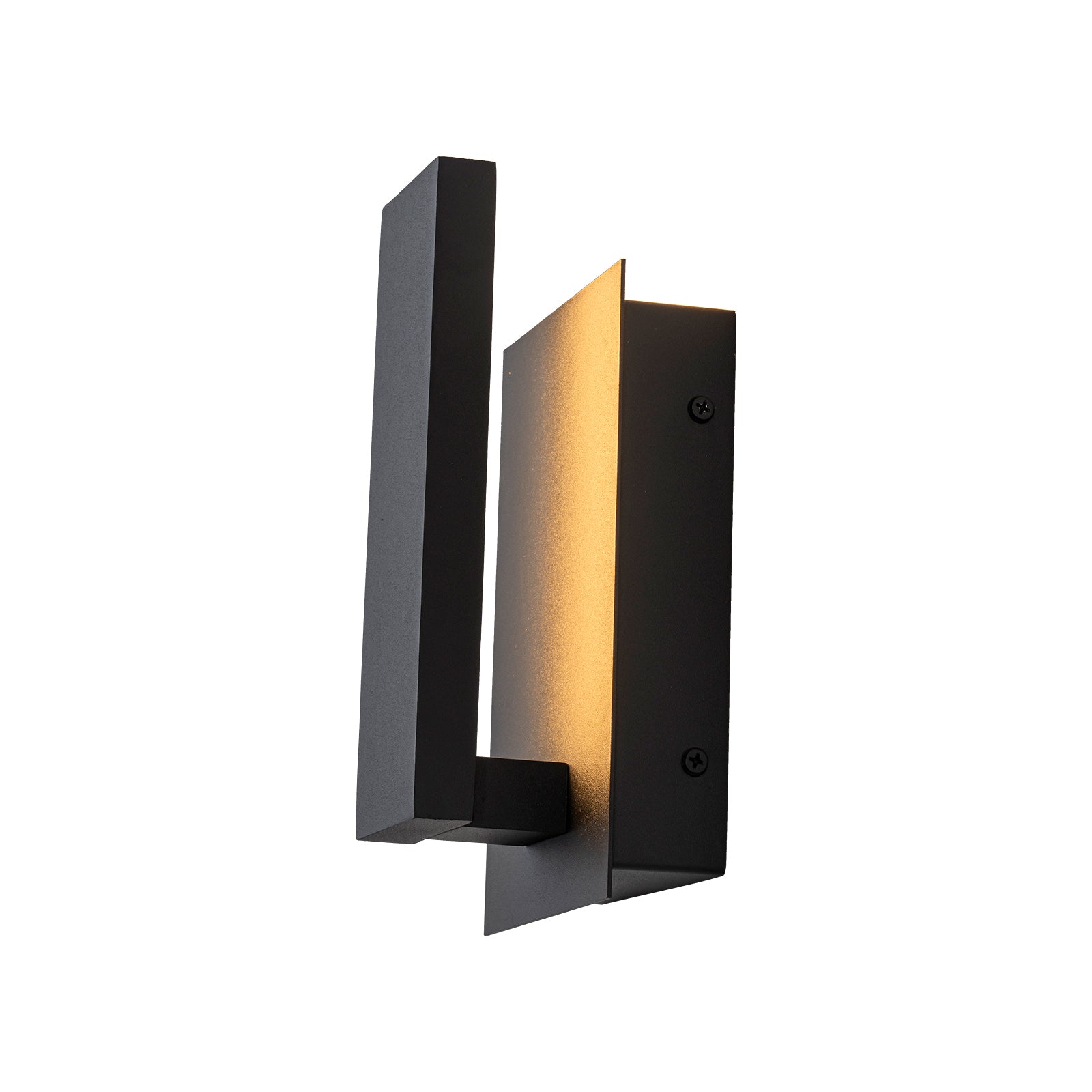 Glowlings 1-flammige, moderne, rechteckige, mattschwarze LED-Wandleuchte für den Außenbereich