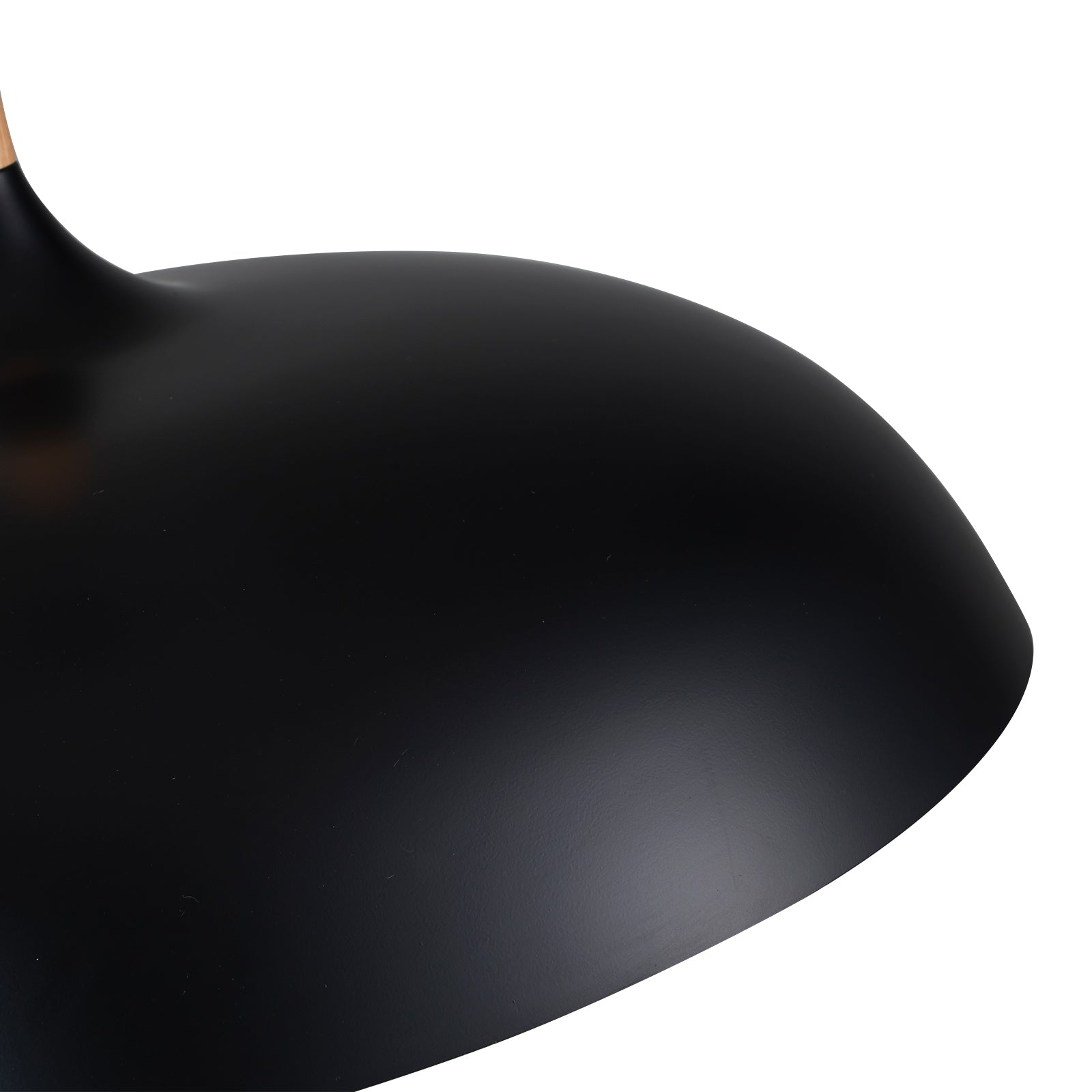 Glowlings 1-Light Modern 18"Wide Matte Black Wood Dome Pendant Light Island Light