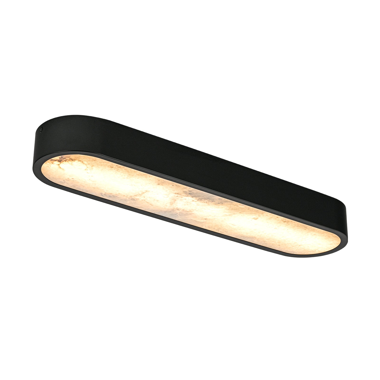 Glowlings 1-flammige, moderne 24" breite LED-Deckenleuchte aus Alabaster-Marmor