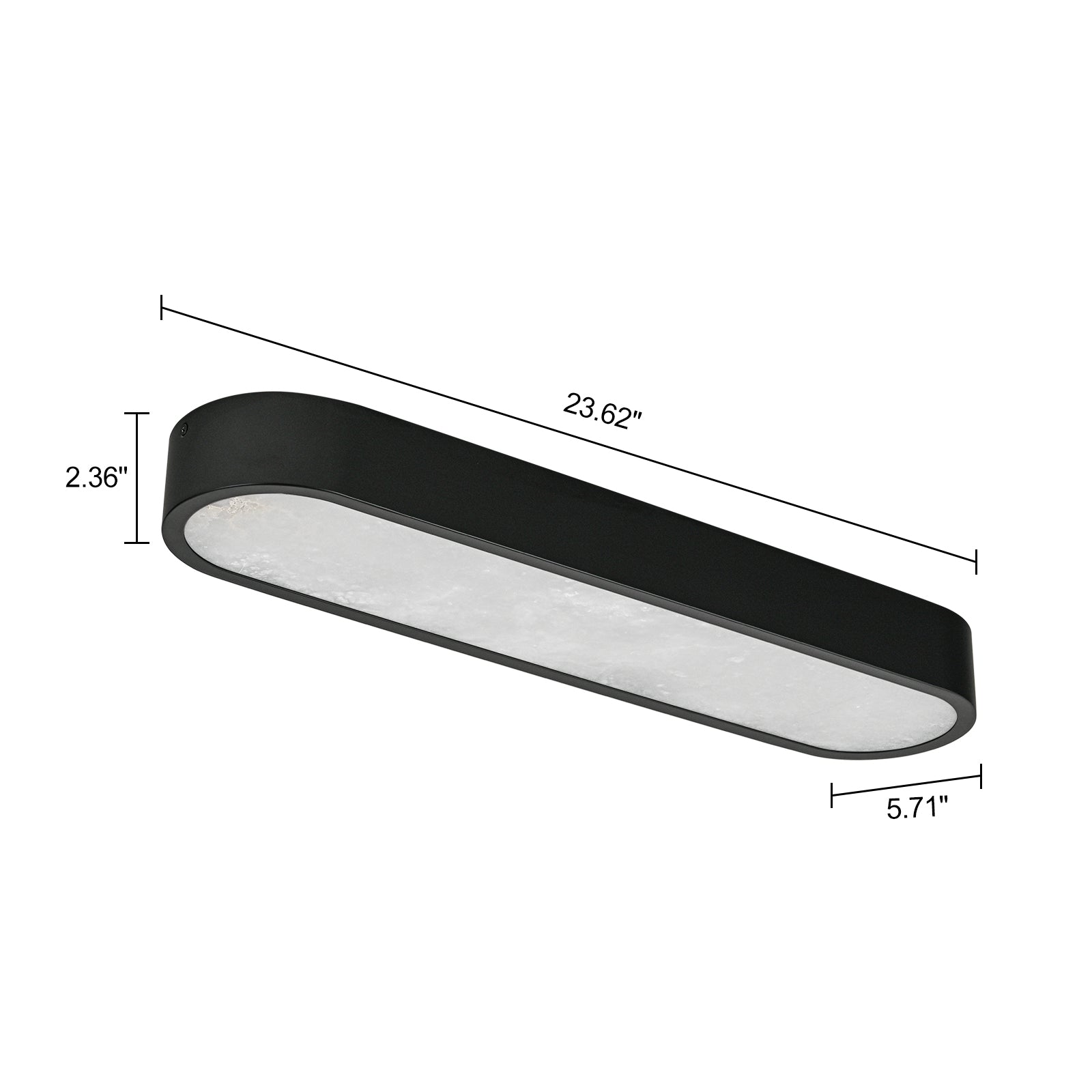 Glowlings 1-flammige, moderne 24" breite LED-Deckenleuchte aus Alabaster-Marmor