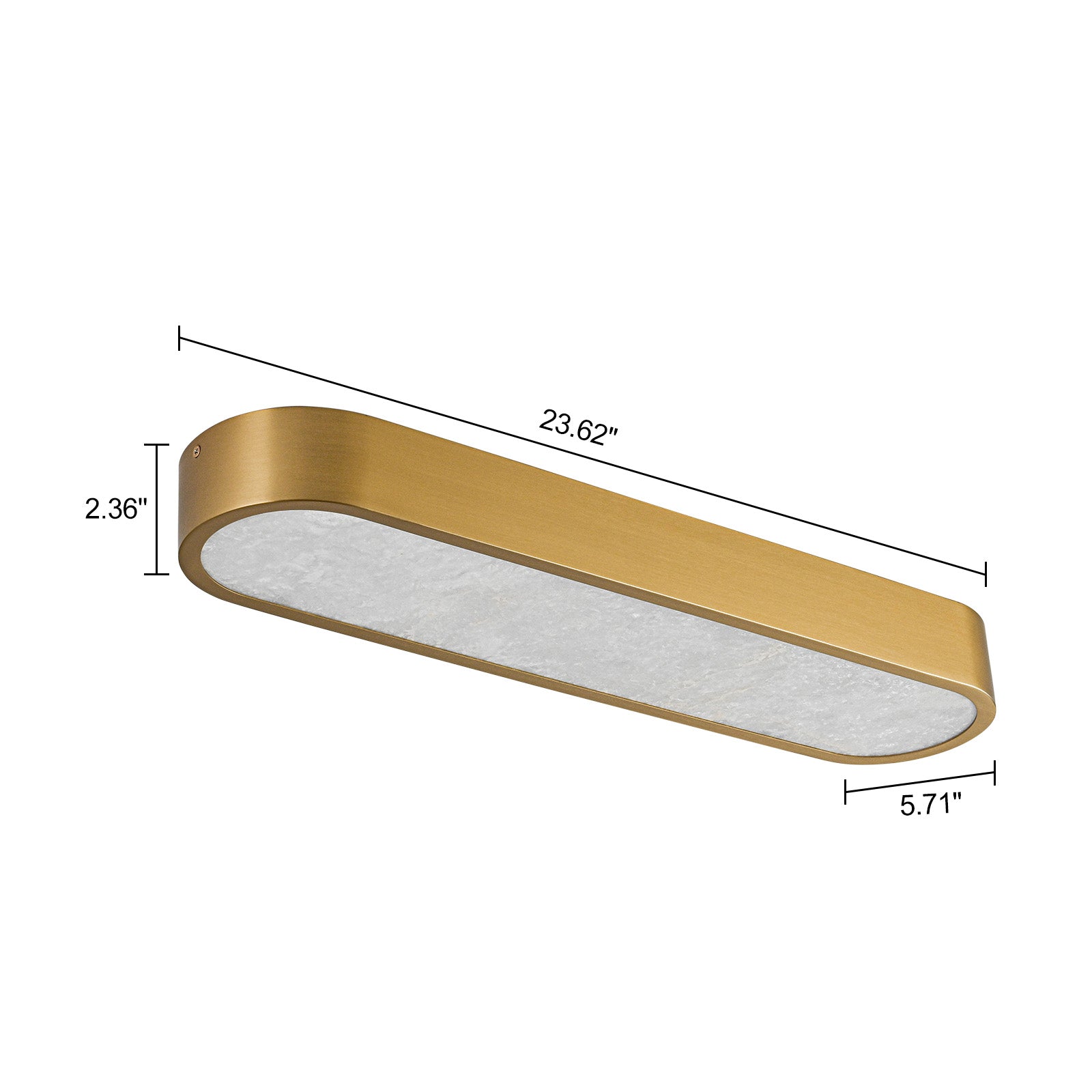 Glowlings 1-flammige, moderne 24" breite LED-Deckenleuchte aus Alabaster-Marmor