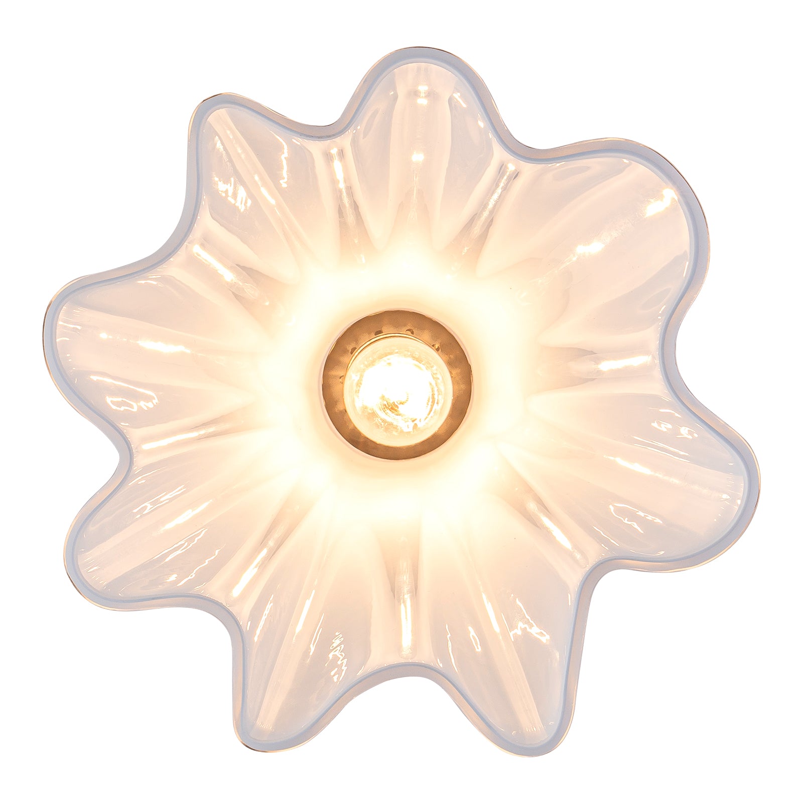 Glowlings 1-Light Modern Opal Glass Cone Flower Flush Mount Ceiling Light