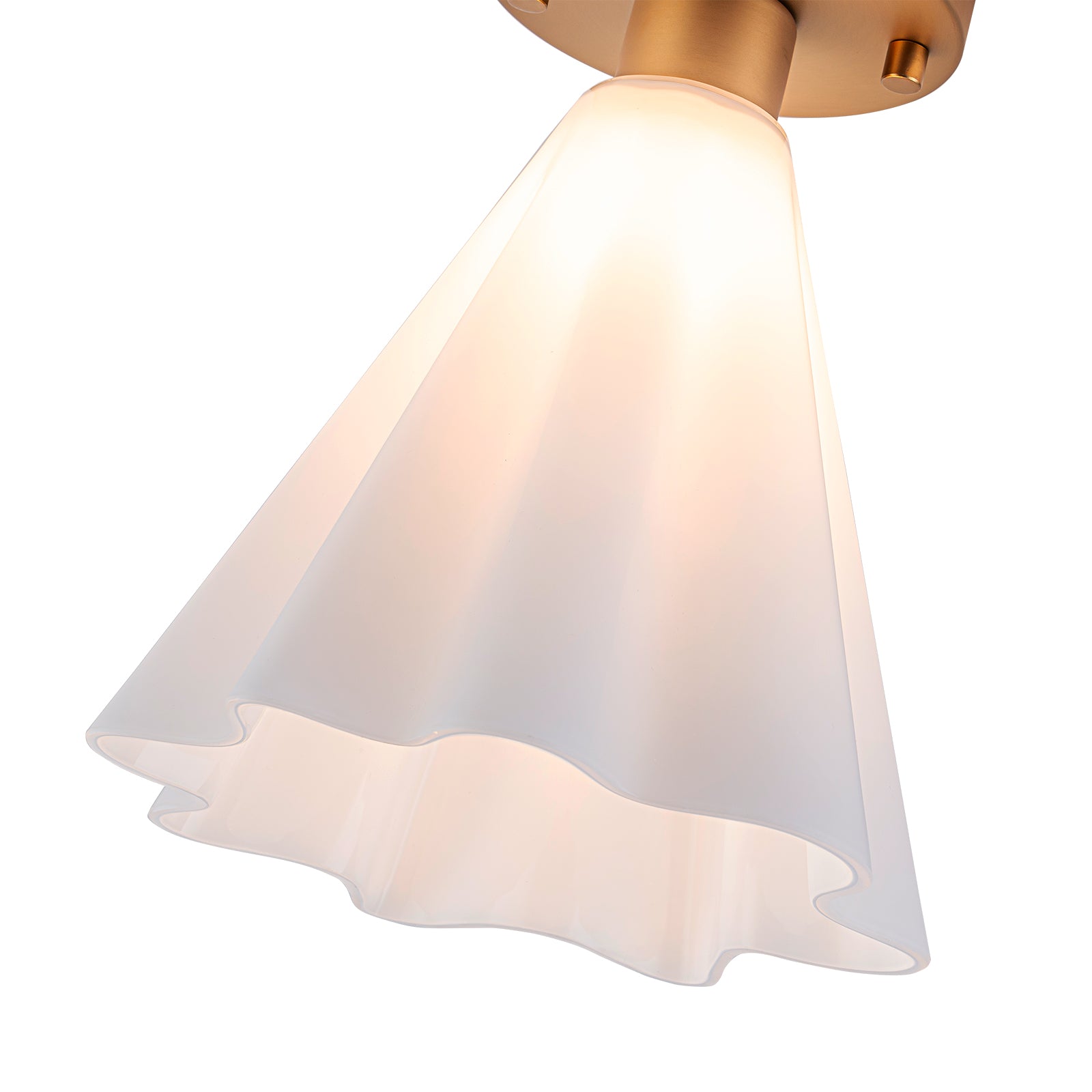 Glowlings 1-Light Modern Opal Glass Cone Flower Flush Mount Ceiling Light