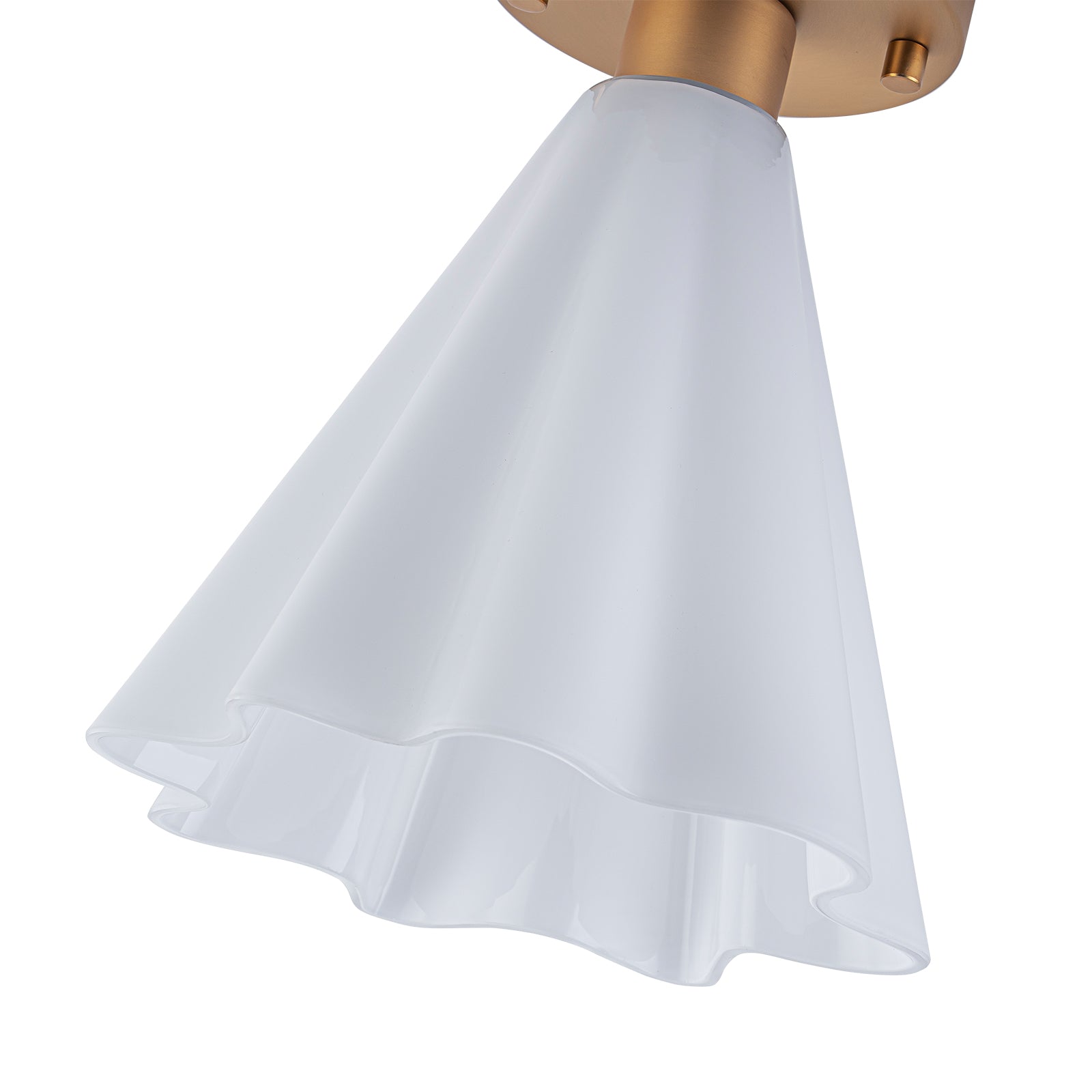 Glowlings 1-Light Modern Opal Glass Cone Flower Flush Mount Ceiling Light