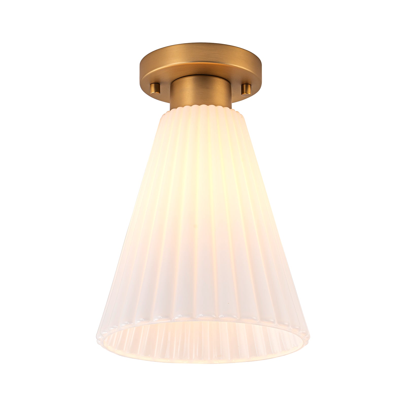 Glowlings 1-Light Modern Opal Glass Cone Flower Flush Mount Ceiling Light