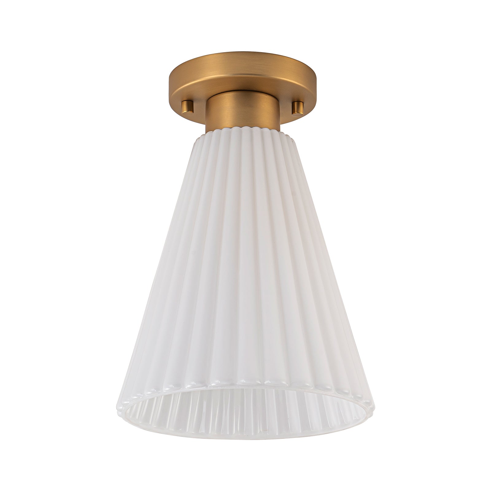 Glowlings 1-Light Modern Opal Glass Cone Flower Flush Mount Ceiling Light