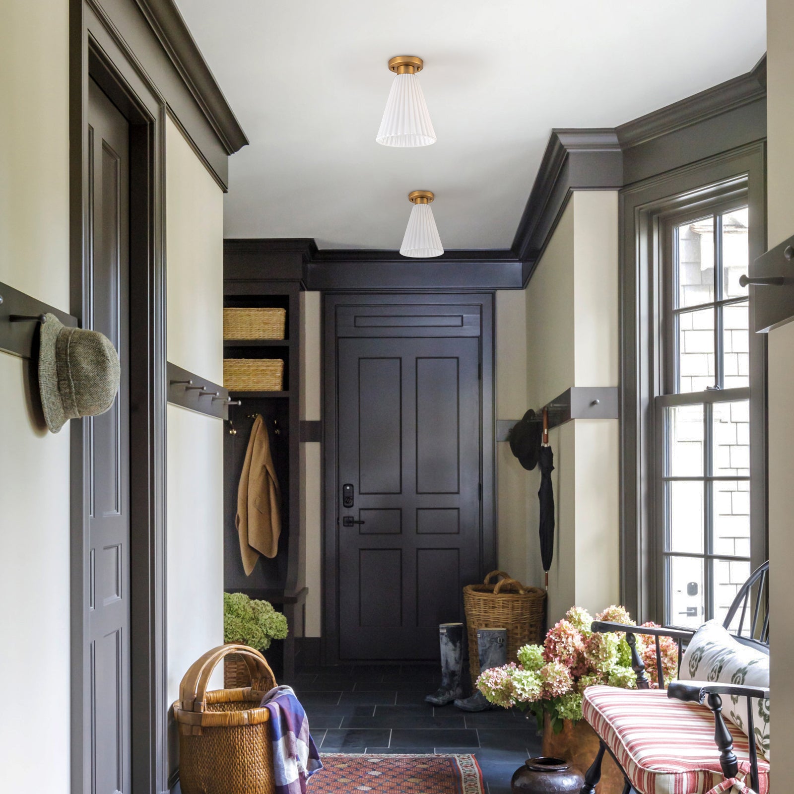 Glowlings 1-Light Modern Opal Glass Cone Flower Flush Mount Ceiling Light