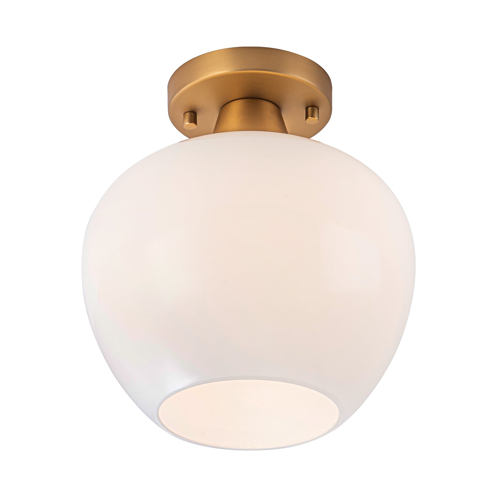 Glowlings 1-Light Modern Opal Glass Small Semi-Flush Mount Ceiling Light