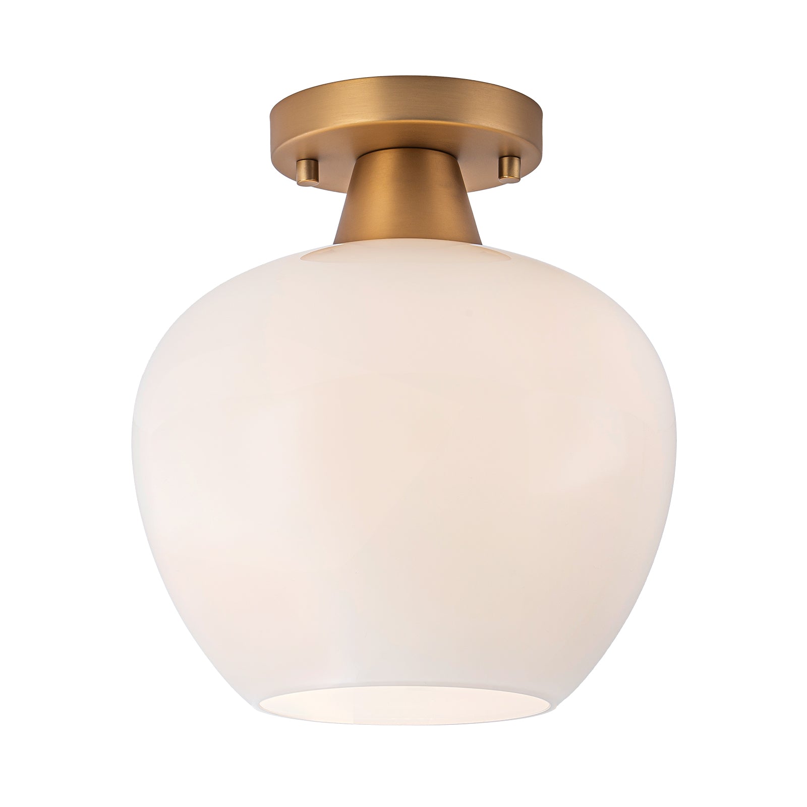 Glowlings 1-Light Modern Opal Glass Small Semi-Flush Mount Ceiling Light