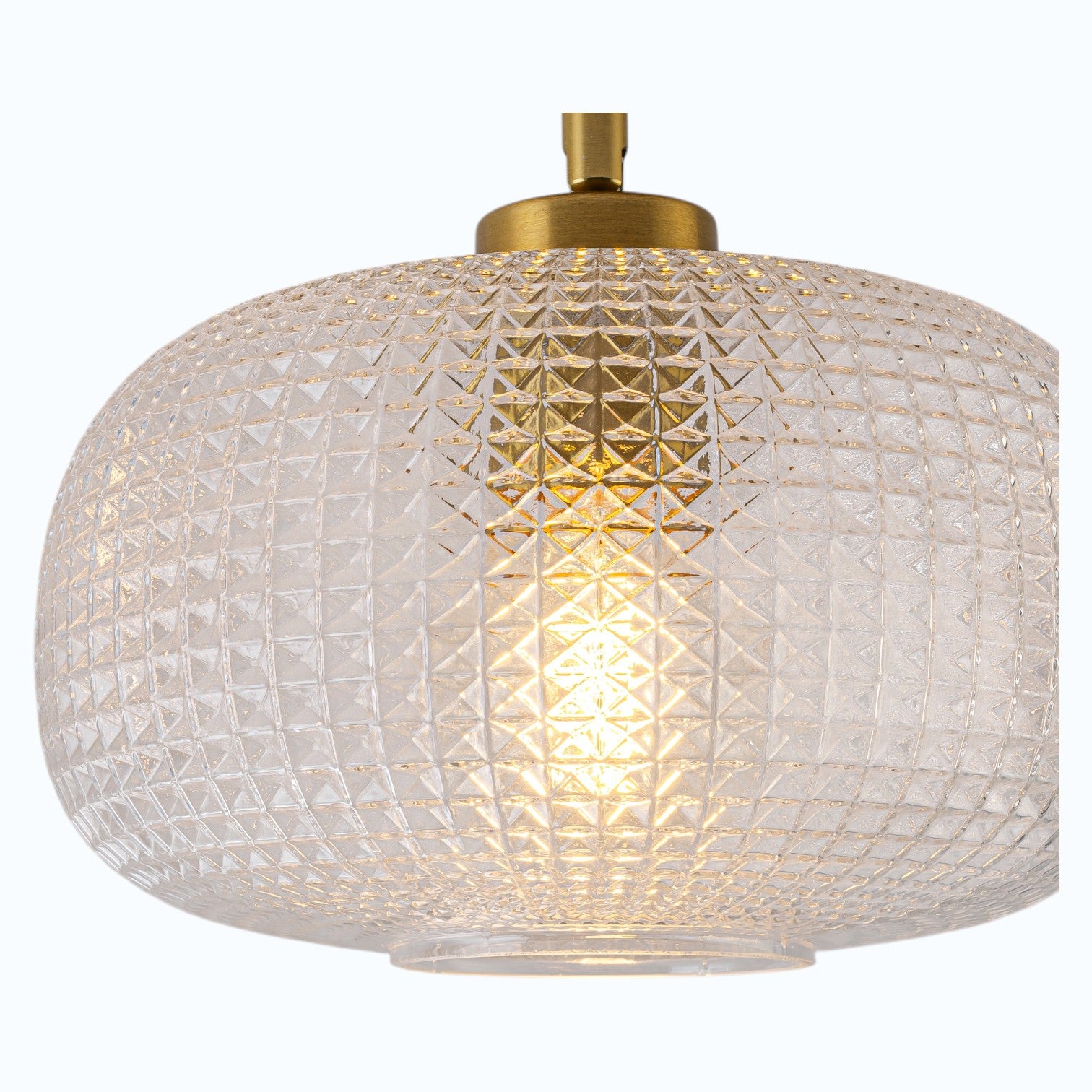 Glowlings 1-Light Modern Prismatic Clear Glass Globe Small Semi Flush Mount
