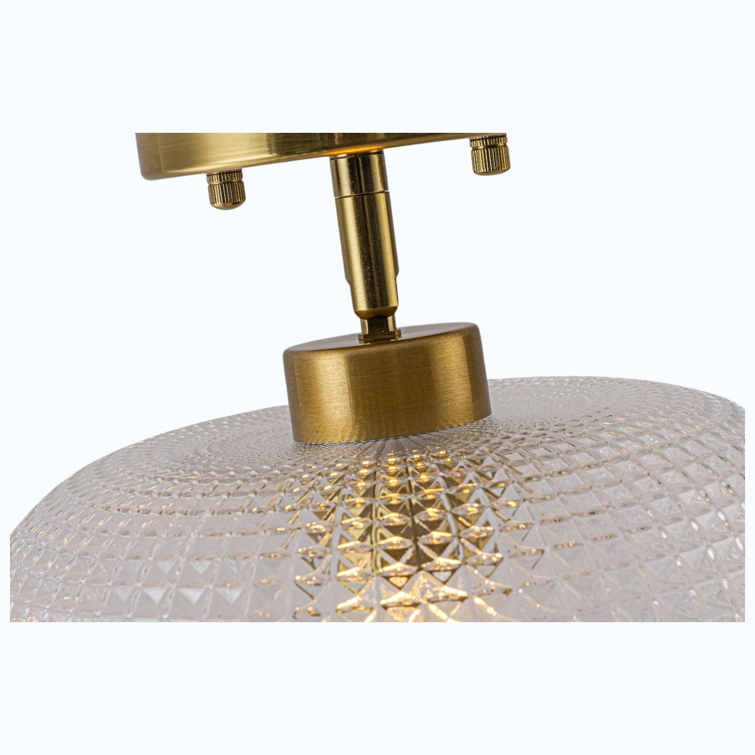 Glowlings 1-Light Modern Prismatic Clear Glass Globe Small Semi Flush Mount