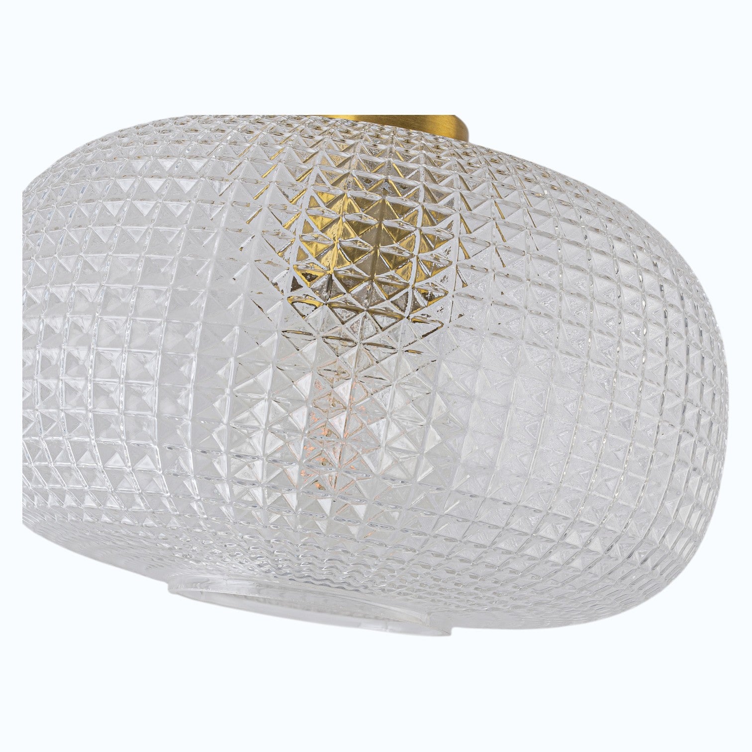 Glowlings 1-Light Modern Prismatic Clear Glass Globe Small Semi Flush Mount
