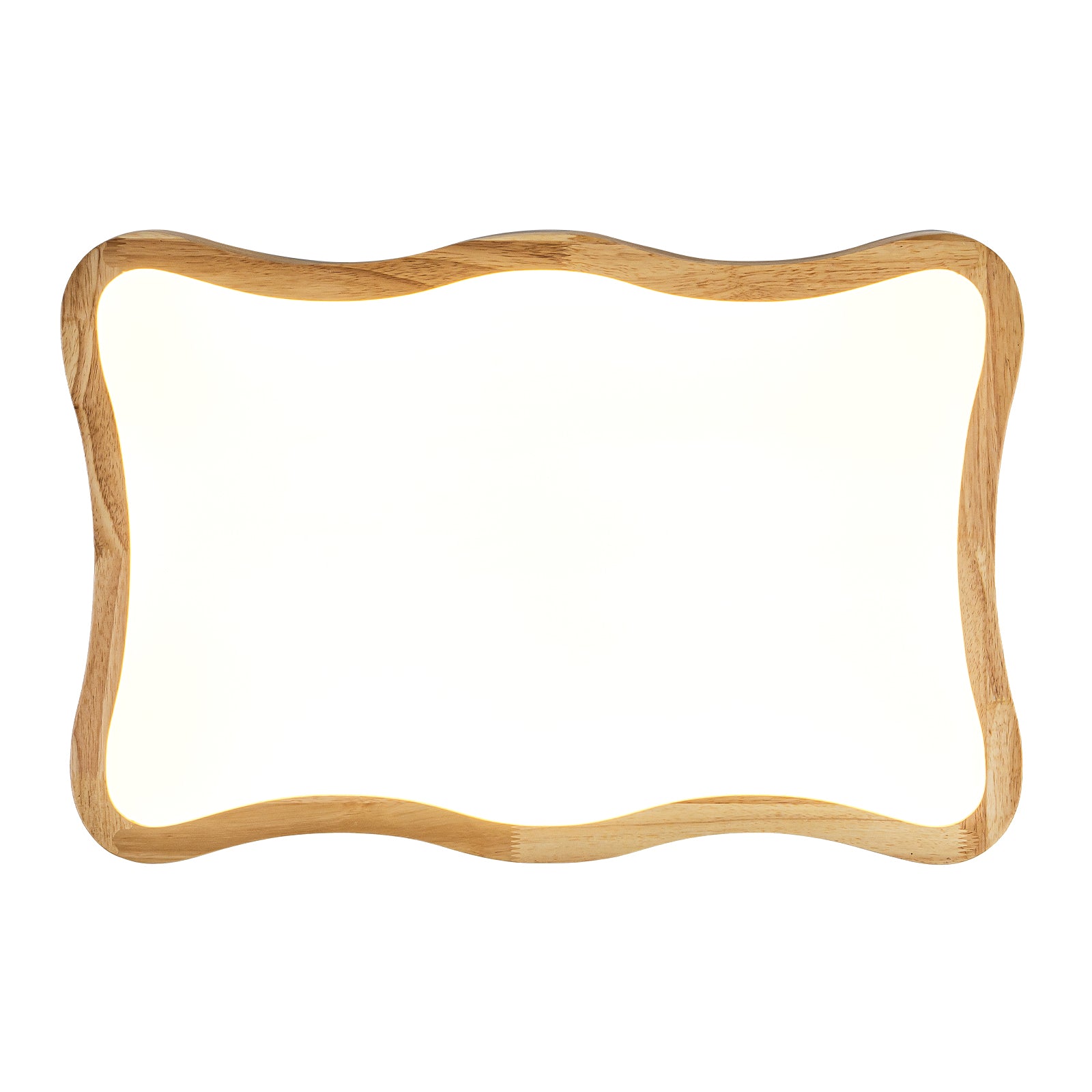 Glowlings 1-Light Modern 24"Wide Rectangle Organic Wood LED Flush Mount Ceiling Light