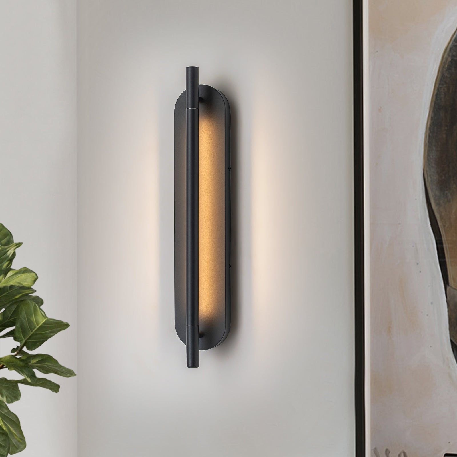 Glowlings 1-Light Modern 350° Rotatable 3000K Matte Black LED Wall Sconce