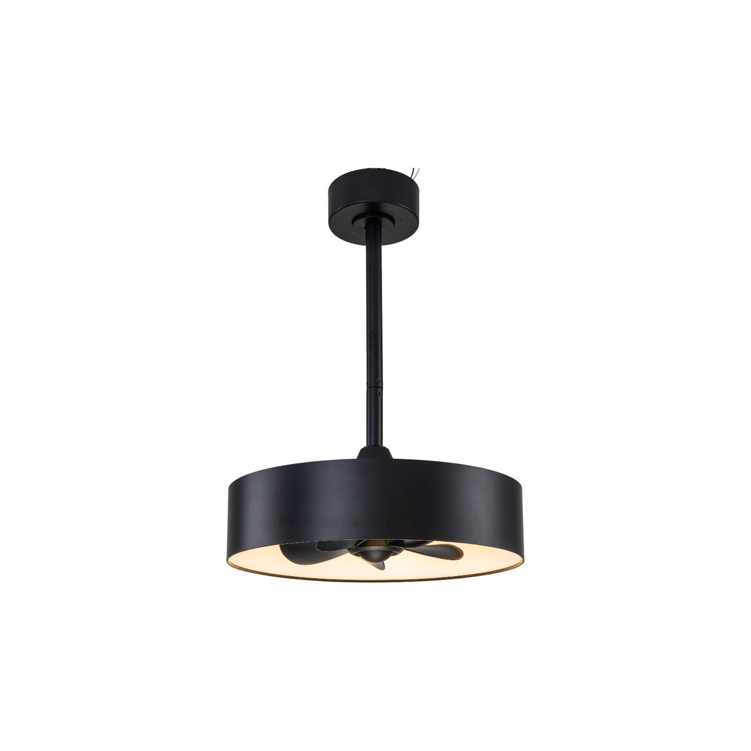 Glowlings 1-Light Modern 18"Wide Round Matte Black LED Ceiling Fan Light with Remote & APP