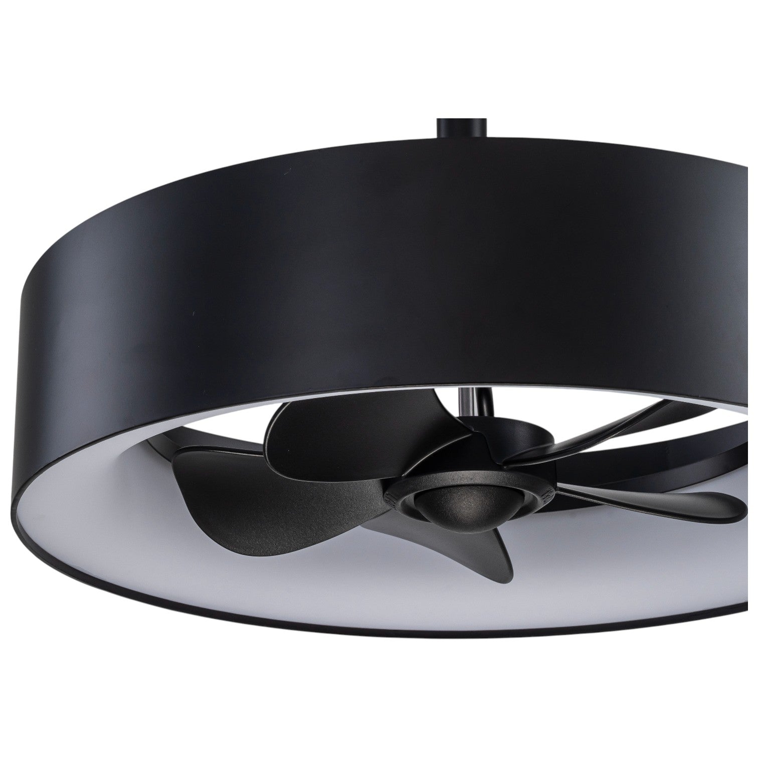 Glowlings 1-Light Modern 18"Wide Round Matte Black LED Ceiling Fan Light with Remote & APP